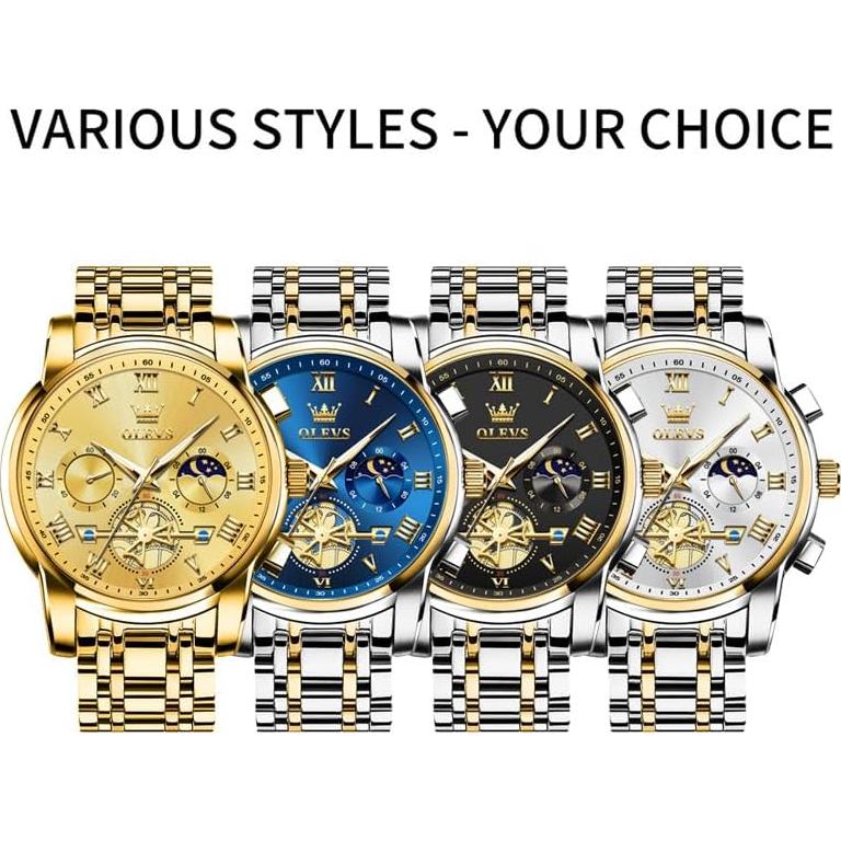 Reloj OLEVS para Hombres Acero Inoxidable Impermeable