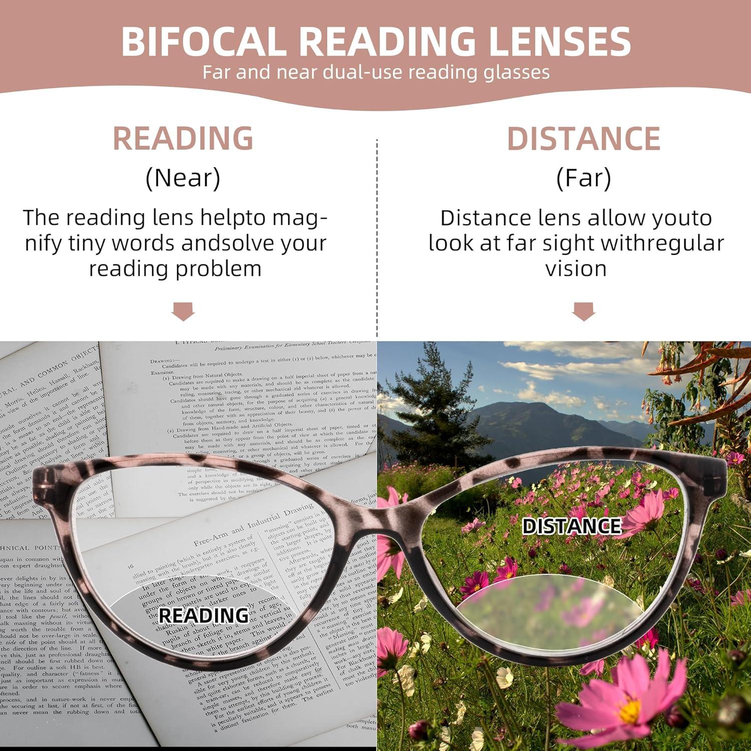 Paquete de 3 Gafas Bifocales Ryegis 1.5x Anti Luz Azul