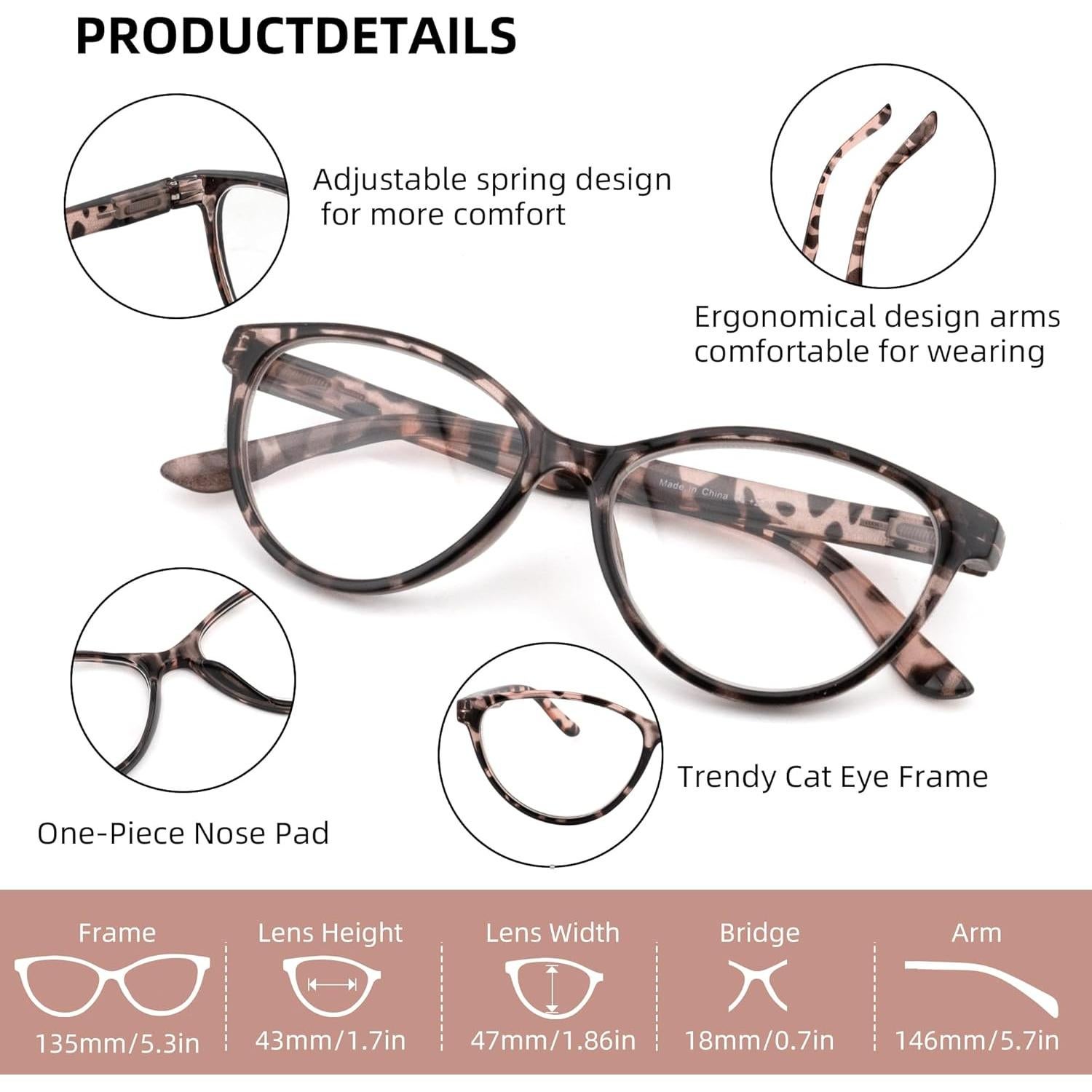 Paquete de 3 Gafas Bifocales Ryegis 1.5x Anti Luz Azul