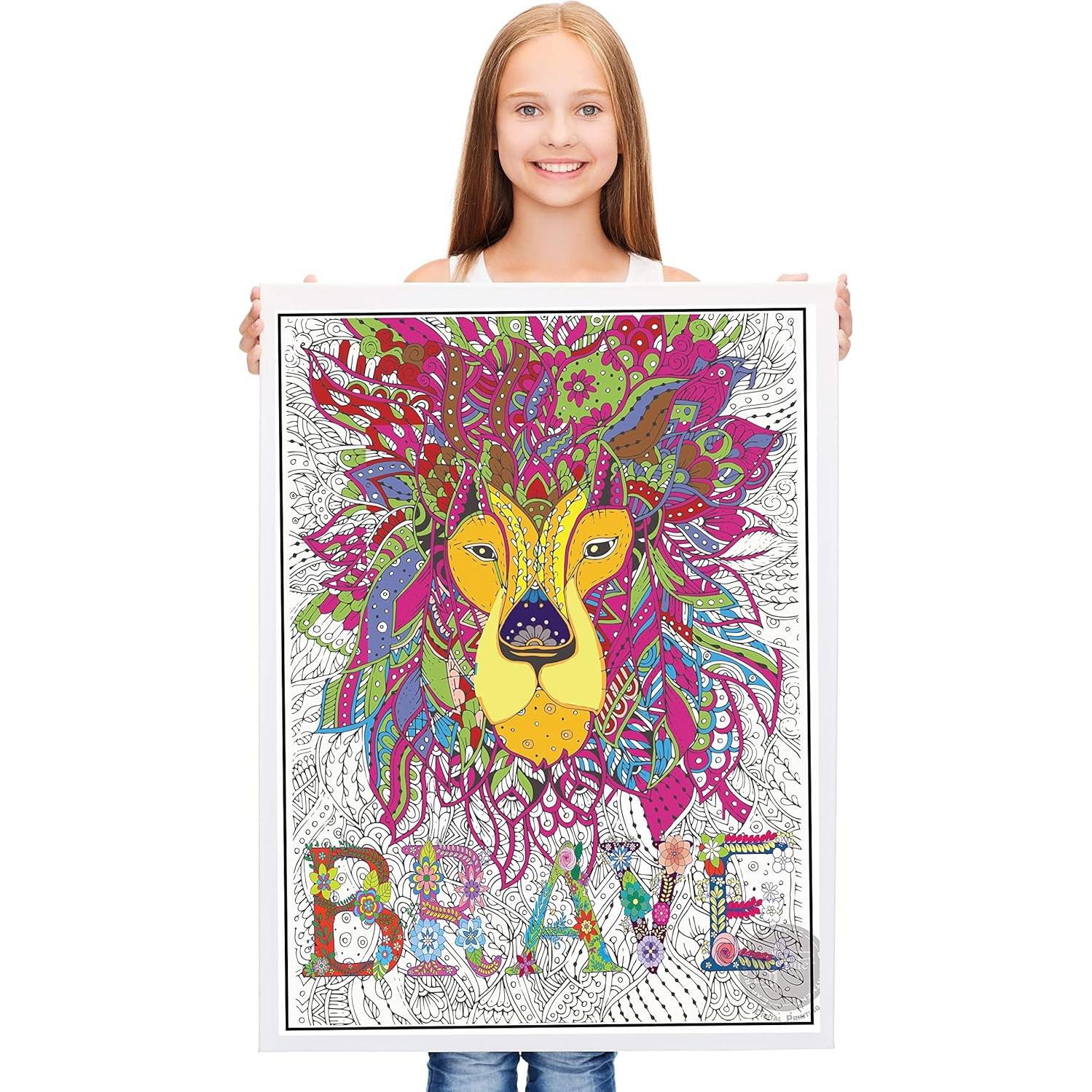 Póster Gigante para Colorear SJPrinter Mandala 76.2x106.7 cm