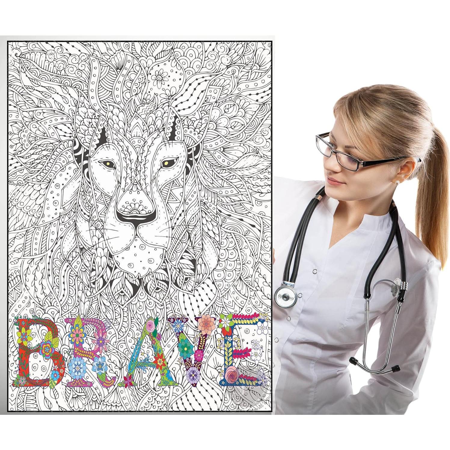 Póster Gigante para Colorear SJPrinter Mandala 76.2x106.7 cm