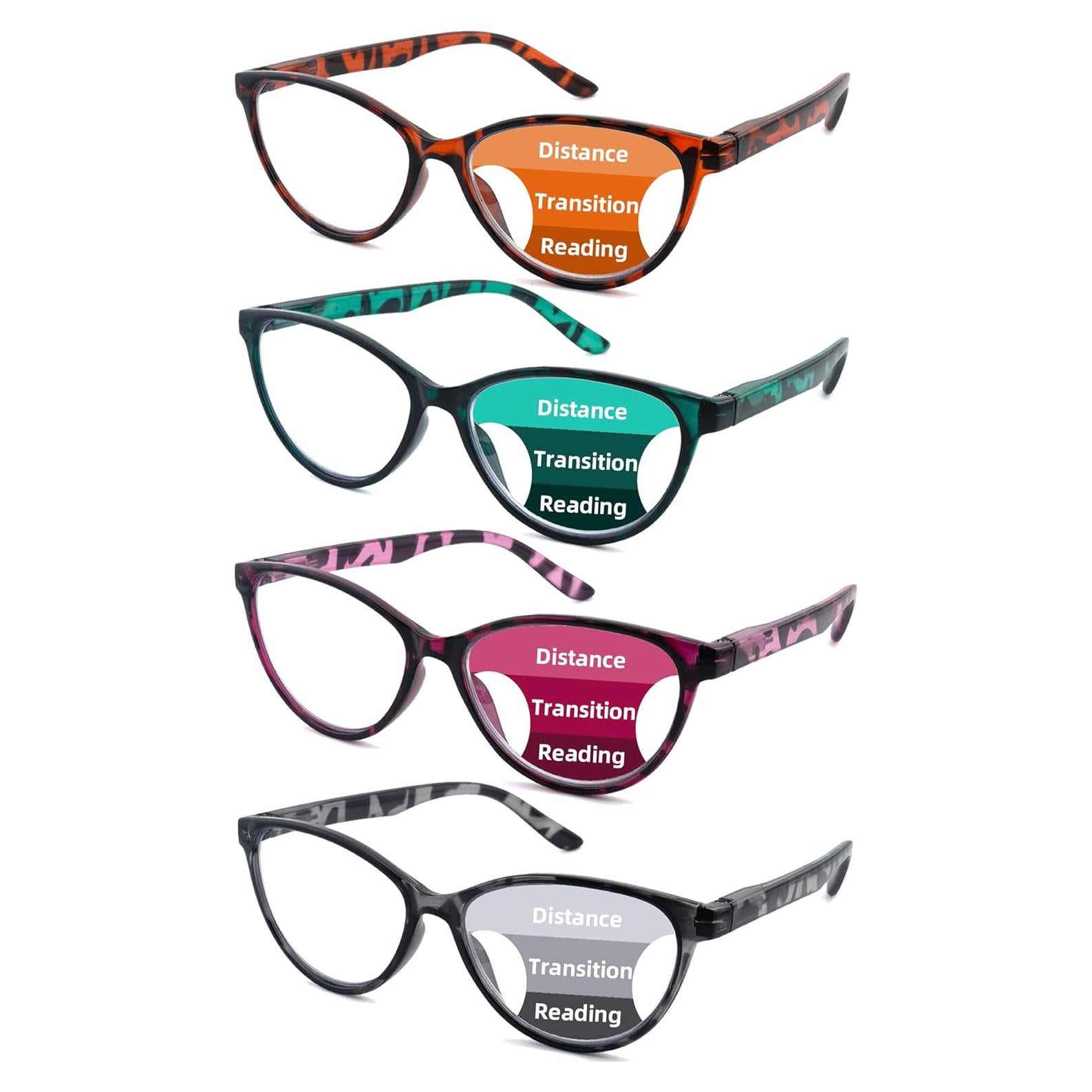 Gafas de lectura multifocal progresivas Ryegis 4 pares anti-luz azul
