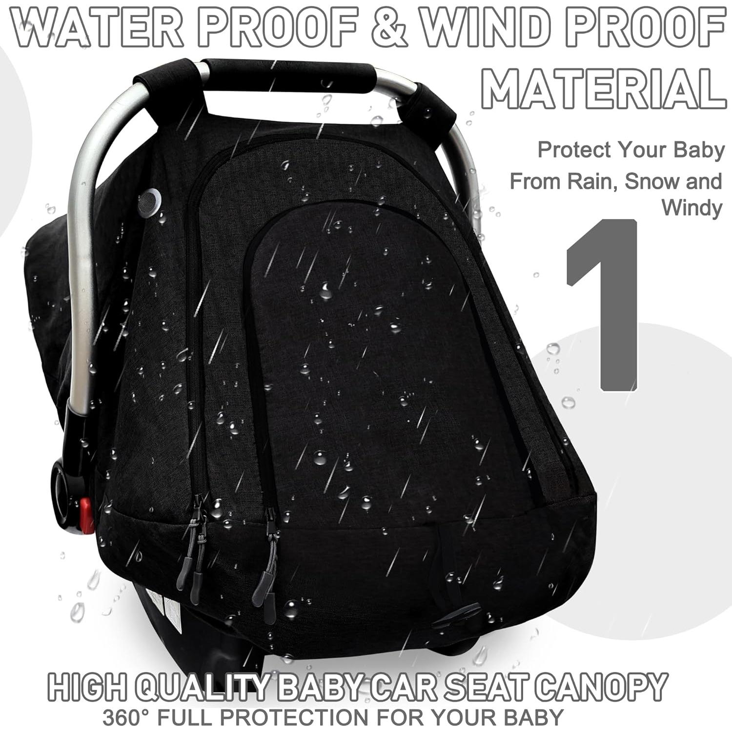 Cubierta de Asiento de Coche Impermeable para Bebé Negro