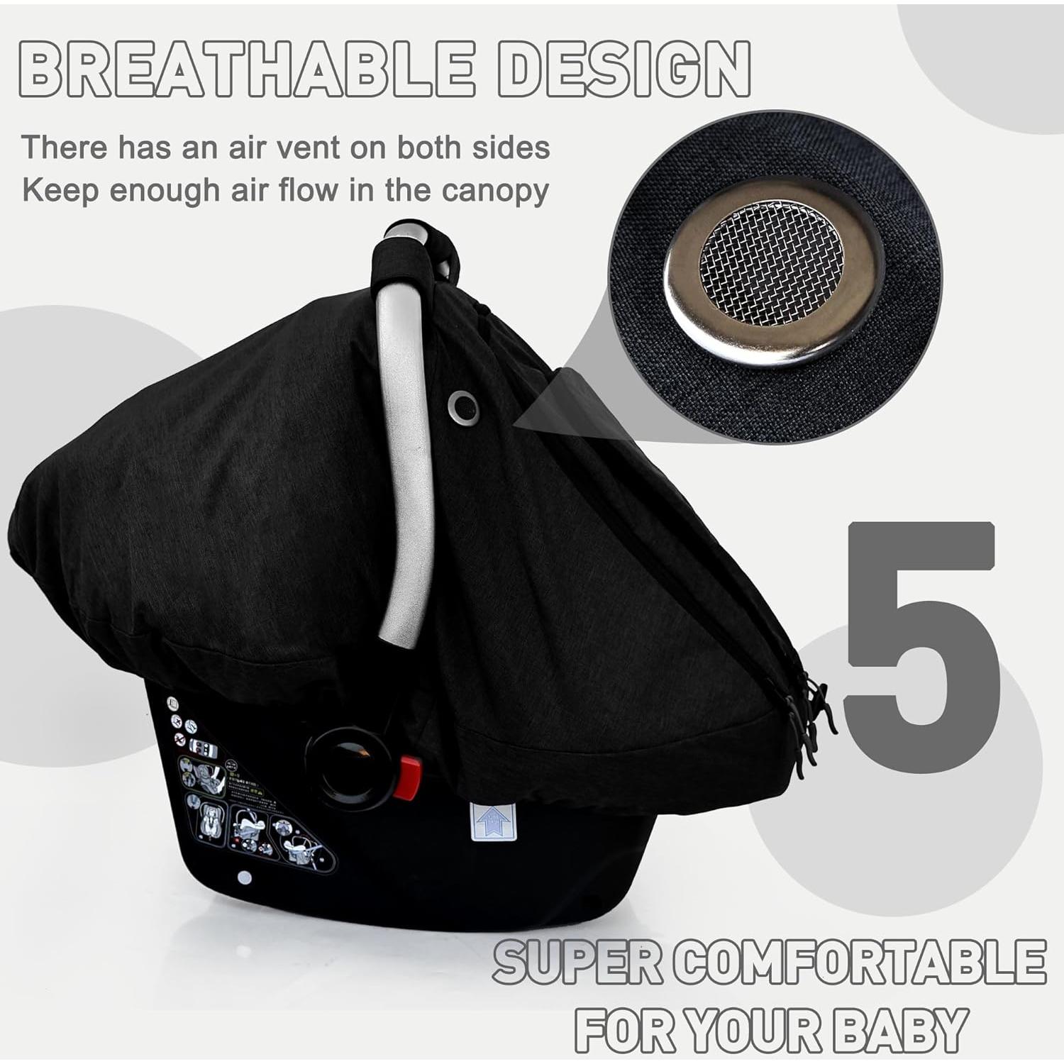 Cubierta de Asiento de Coche Impermeable para Bebé Negro