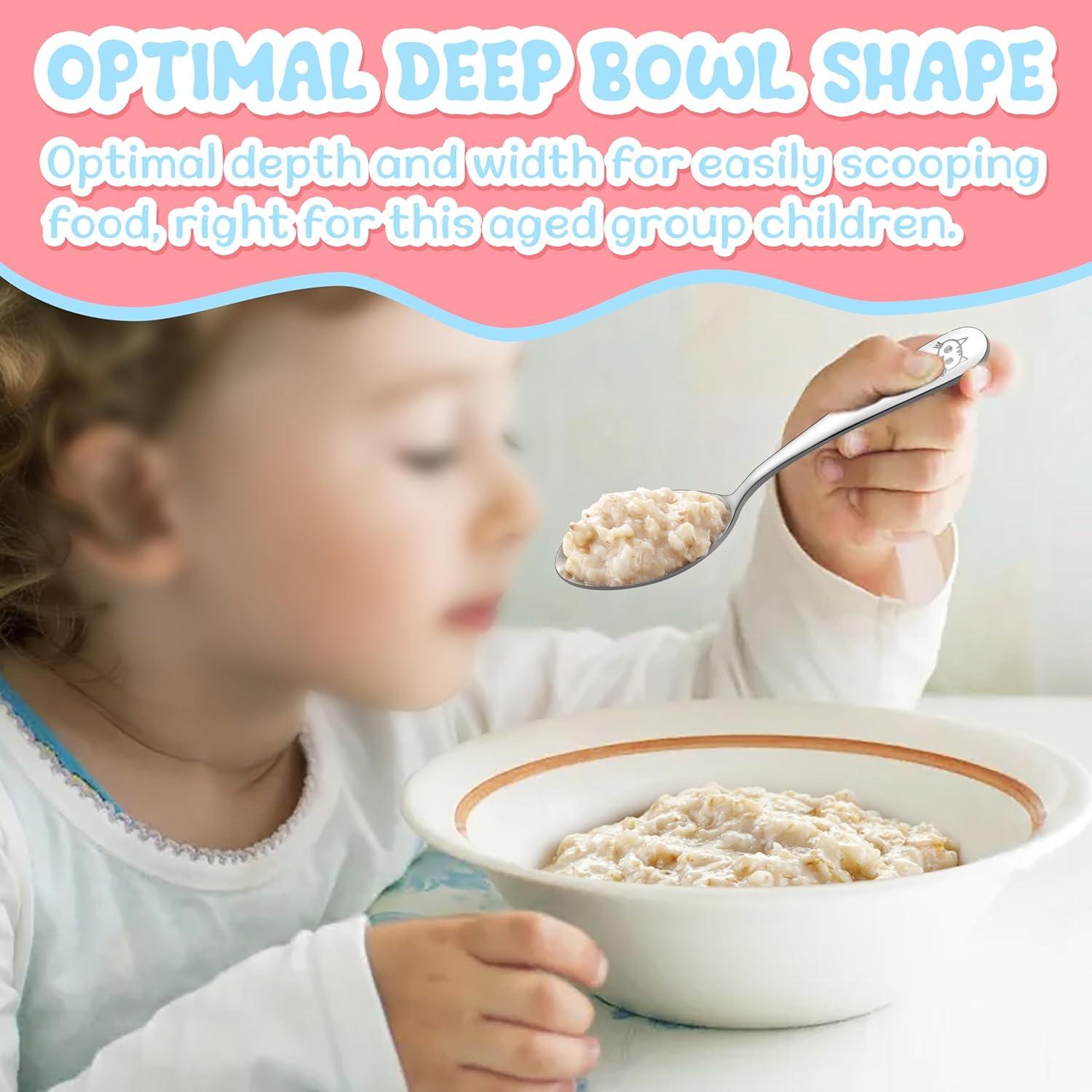 Set de Cubiertos para Niños TeamFar - 4 Piezas Acero Inoxidable