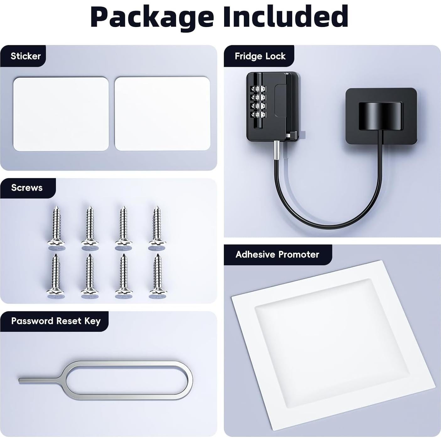 Candados para Refrigerador a Prueba de Niños 2 Paquete Negro