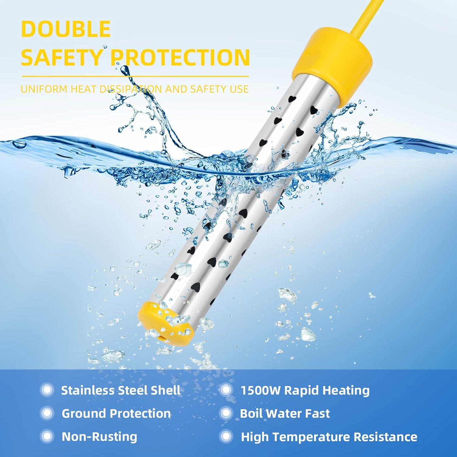 Calentador de Agua de Inmersión 1500W Laoaviena con Termómetro LCD