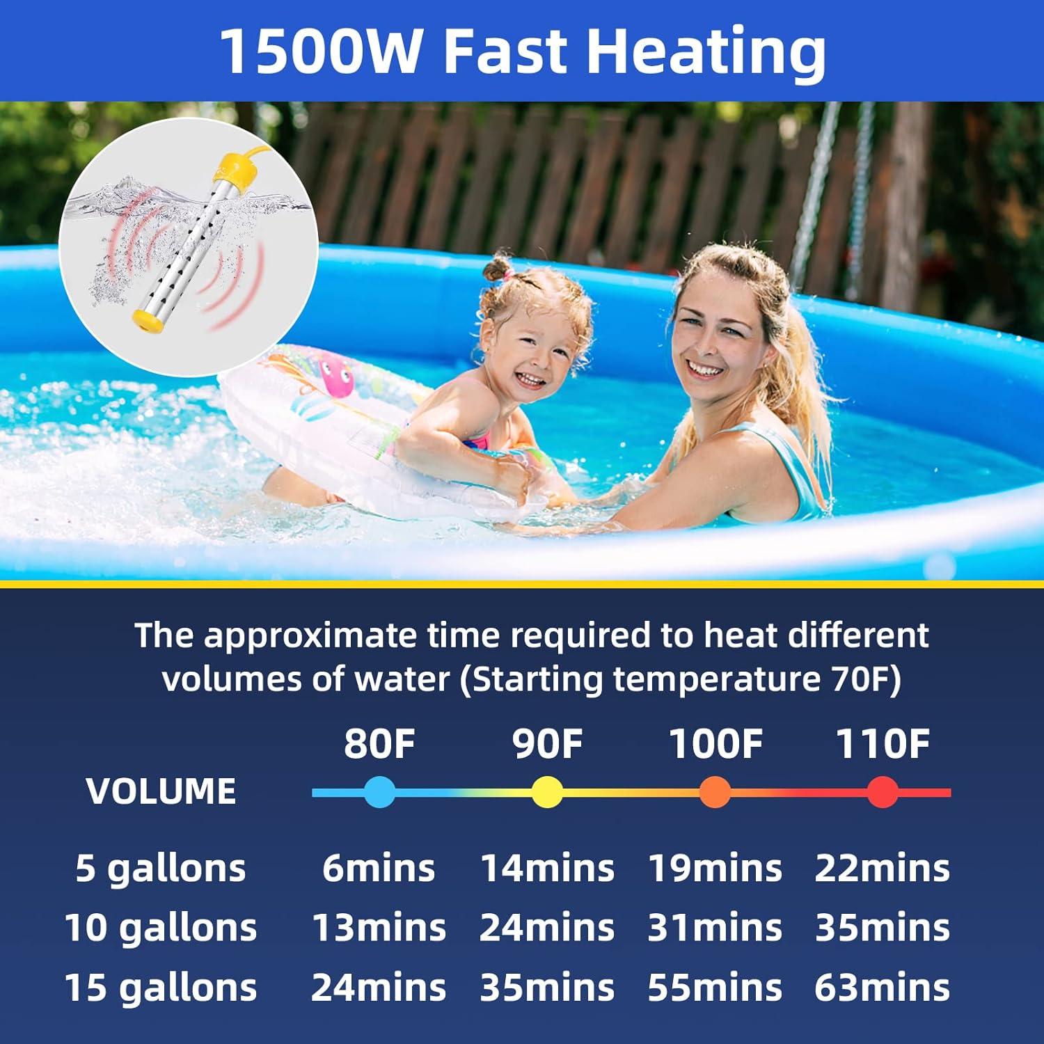 Calentador de Agua de Inmersión 1500W Laoaviena con Termómetro LCD