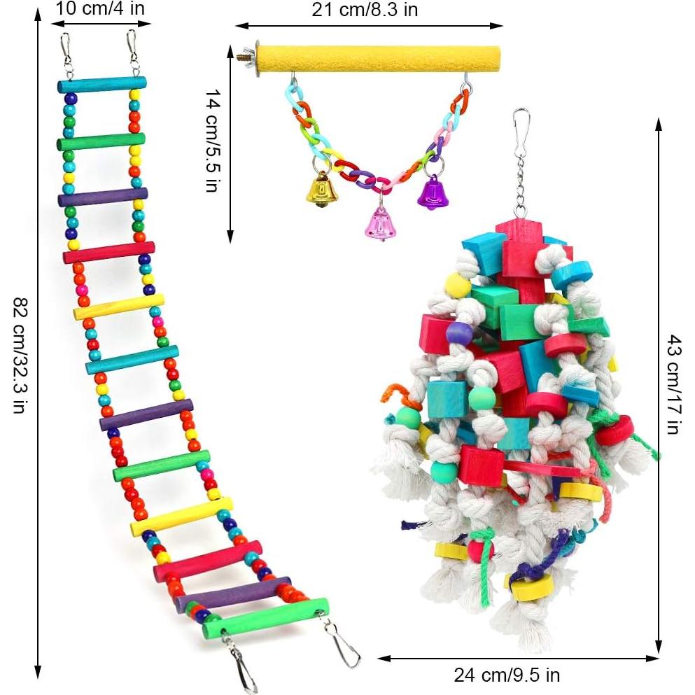 Juguetes para Aves Grandes PETUOL - 3 PCS para Loros y Cacatúes