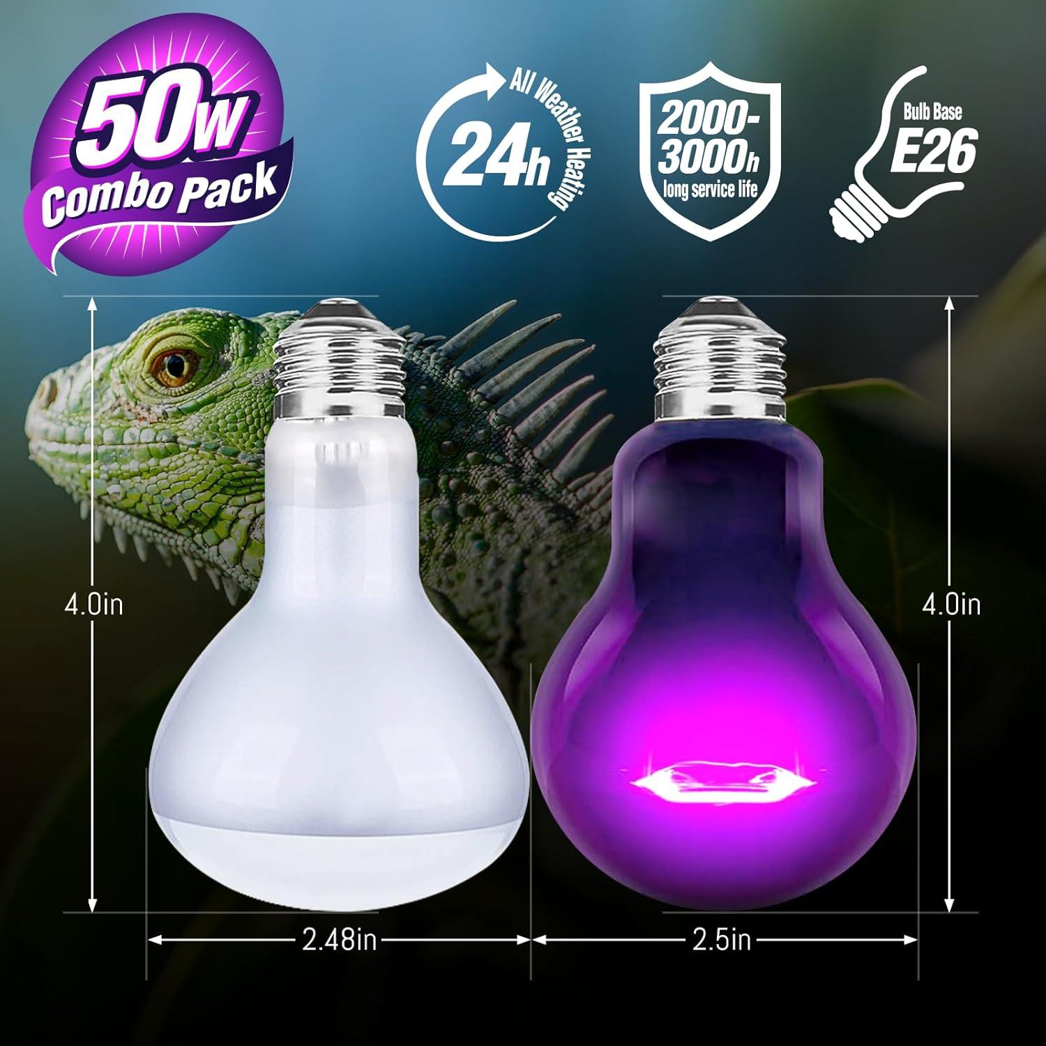 Bombillas de Calor UVA Incandescentes Leoterra 50W E26 para Reptiles