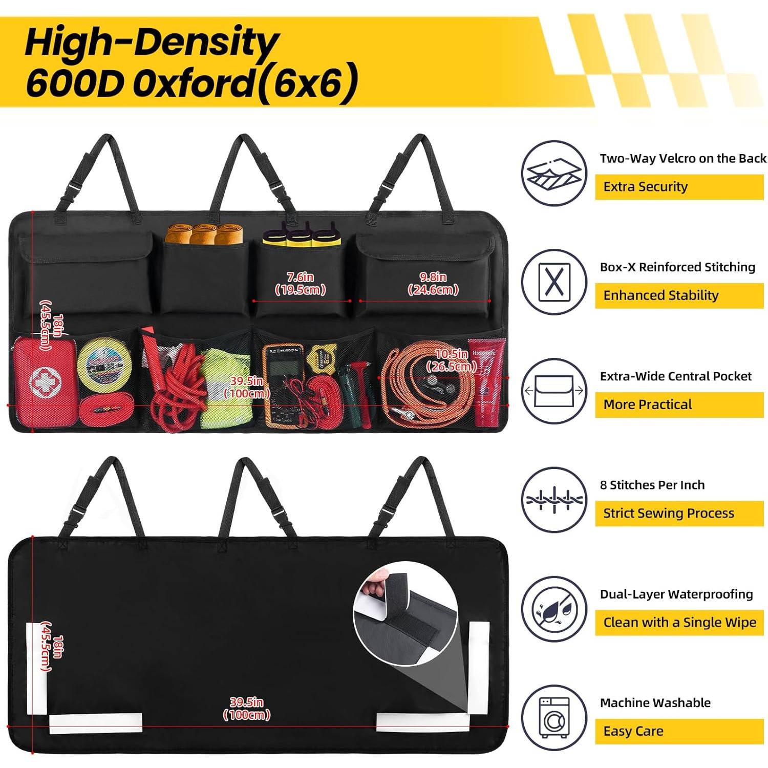 Organizador de Maletero Snuopfy GB8 Negro 8 Bolsillos 10L