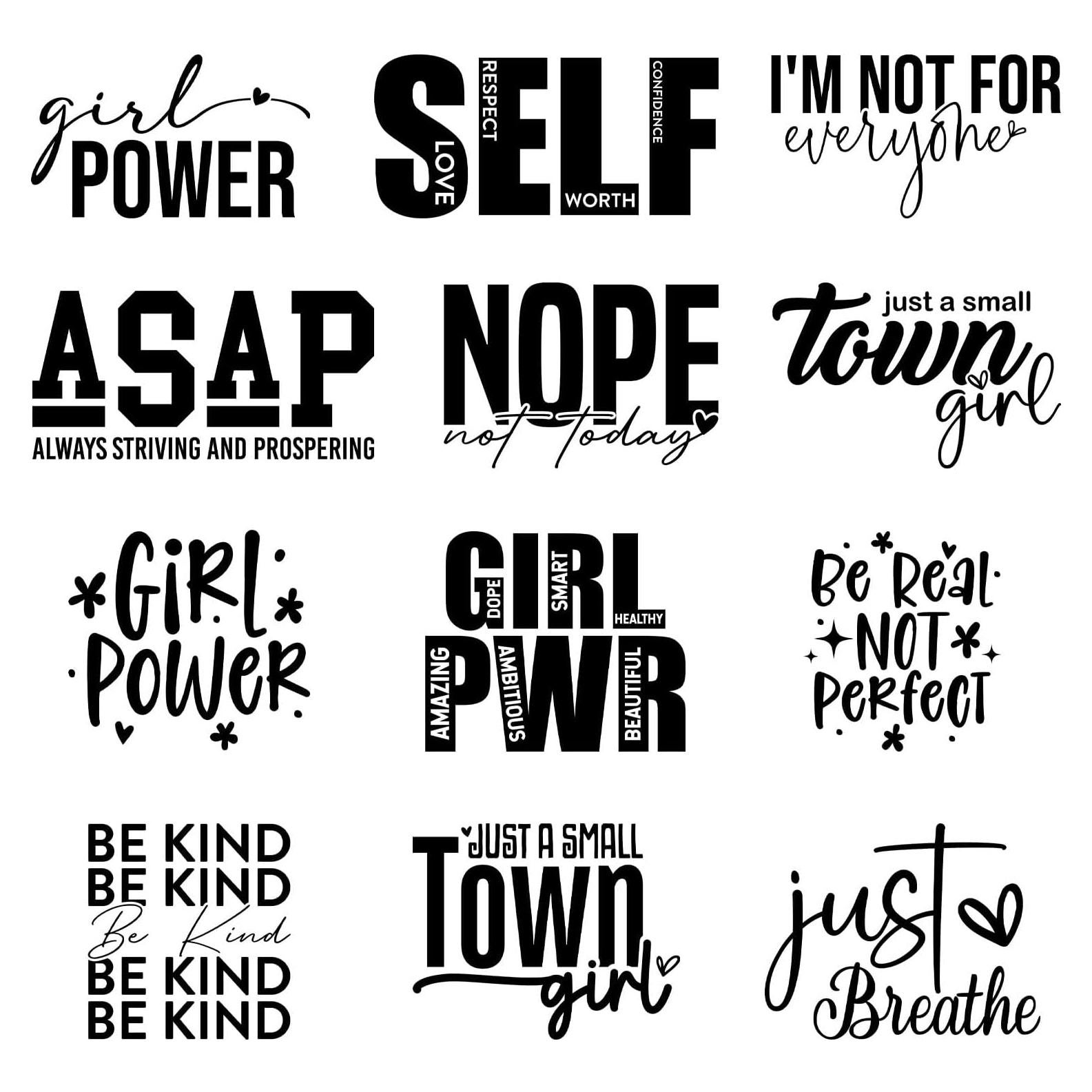 12 Calcomanías de Letras Inspiradoras Amazingxy - Vinilo Transferencia Térmica