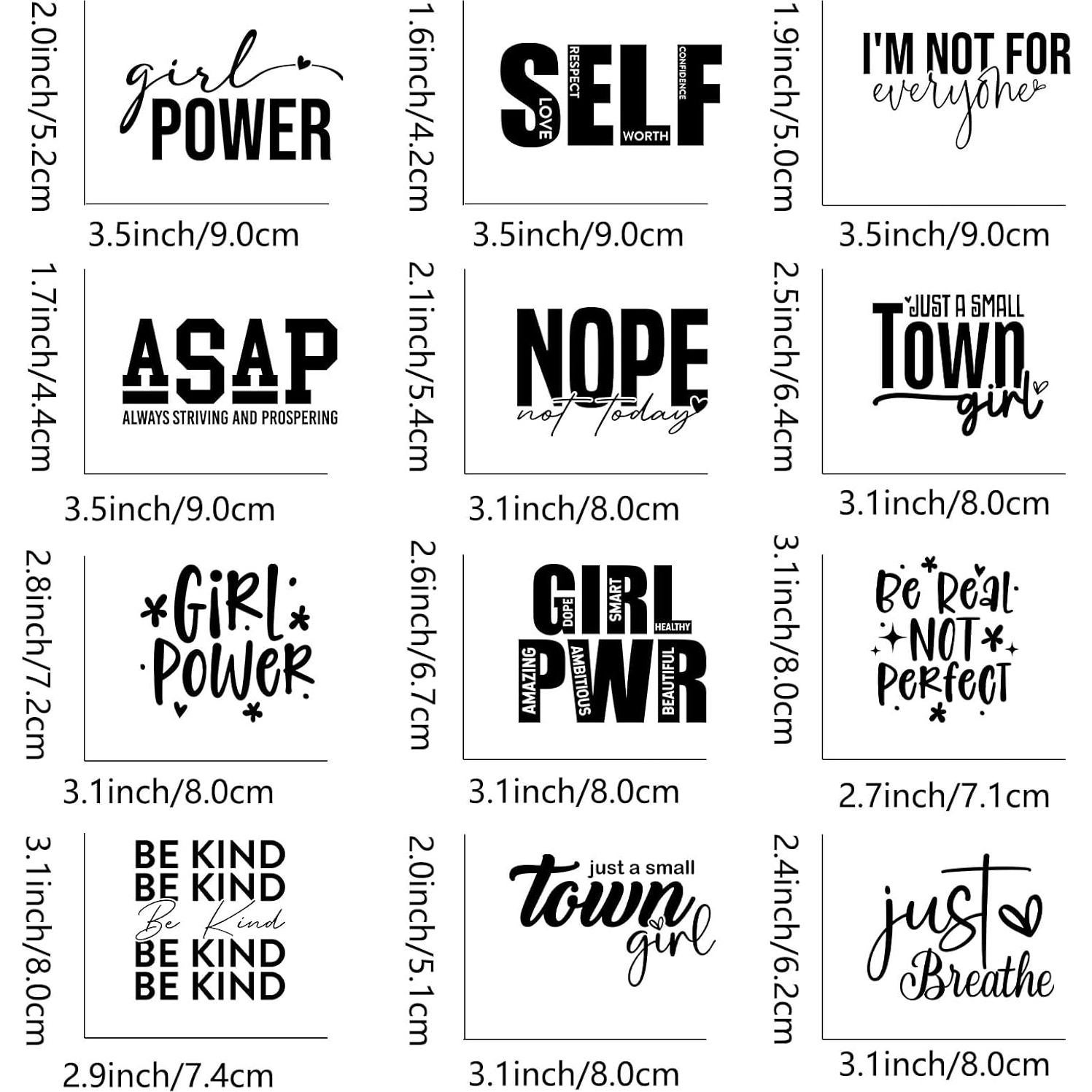 12 Calcomanías de Letras Inspiradoras Amazingxy - Vinilo Transferencia Térmica