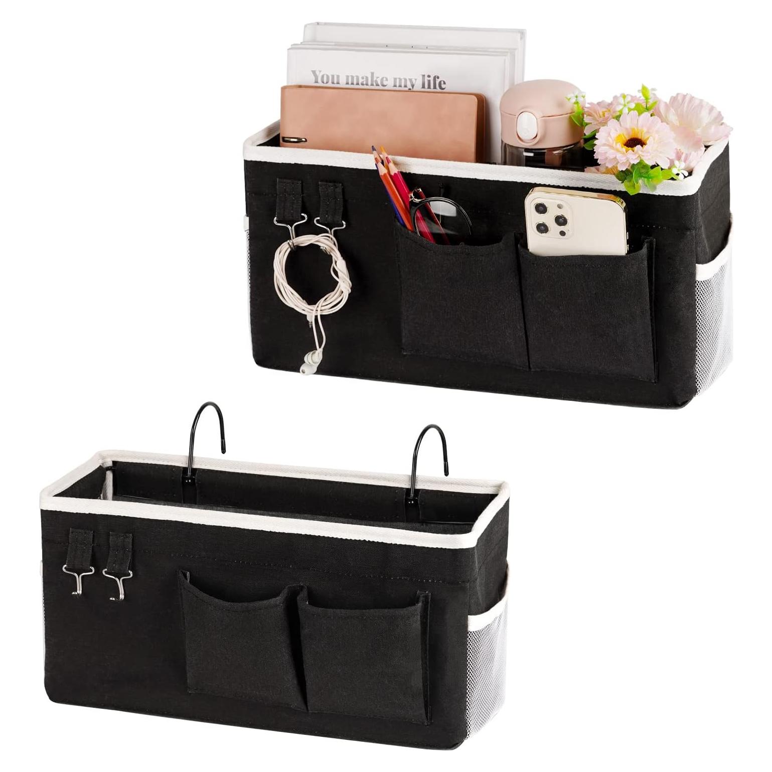 Caddy de Almacenamiento para Cama Ozzptuu 2PC Negro 37x12x20cm