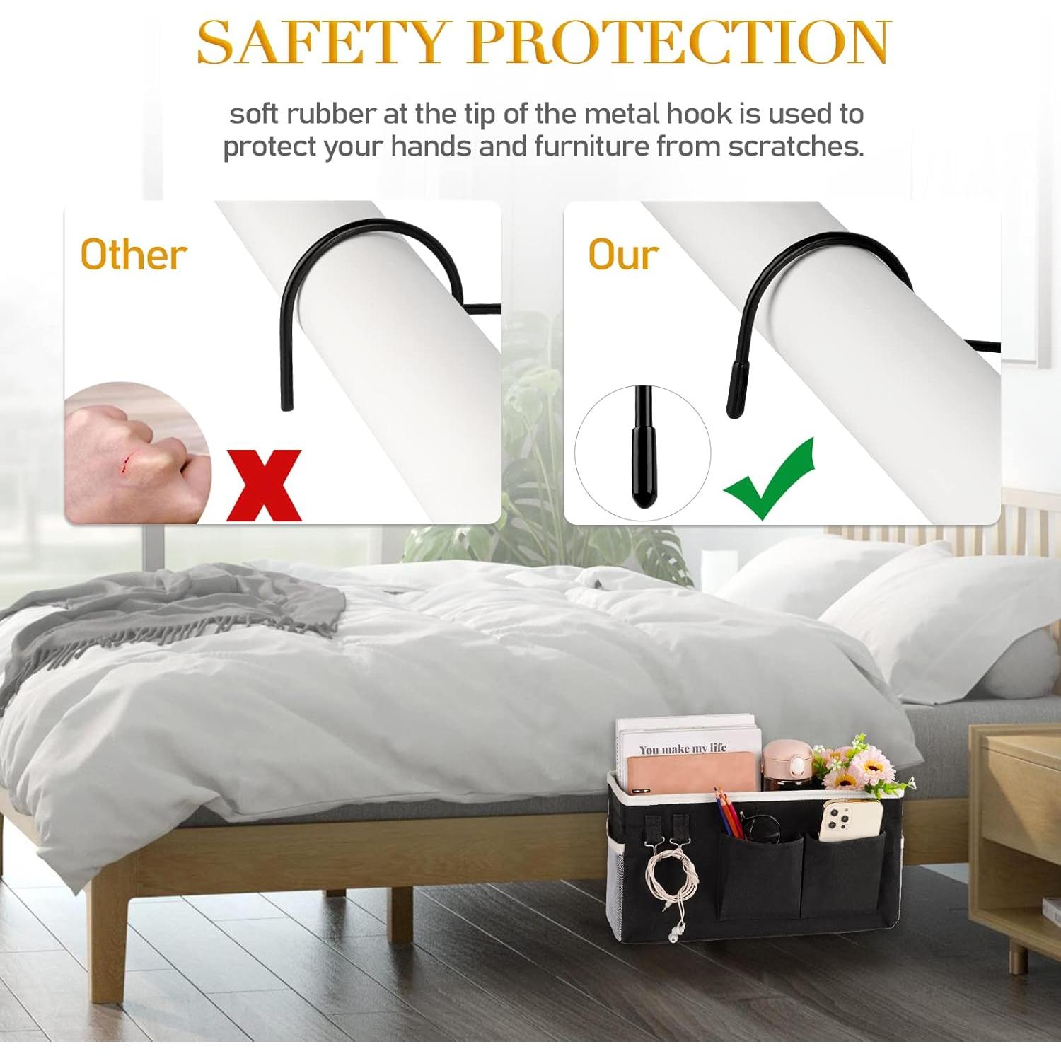 Caddy de Almacenamiento para Cama Ozzptuu 2PC Negro 37x12x20cm