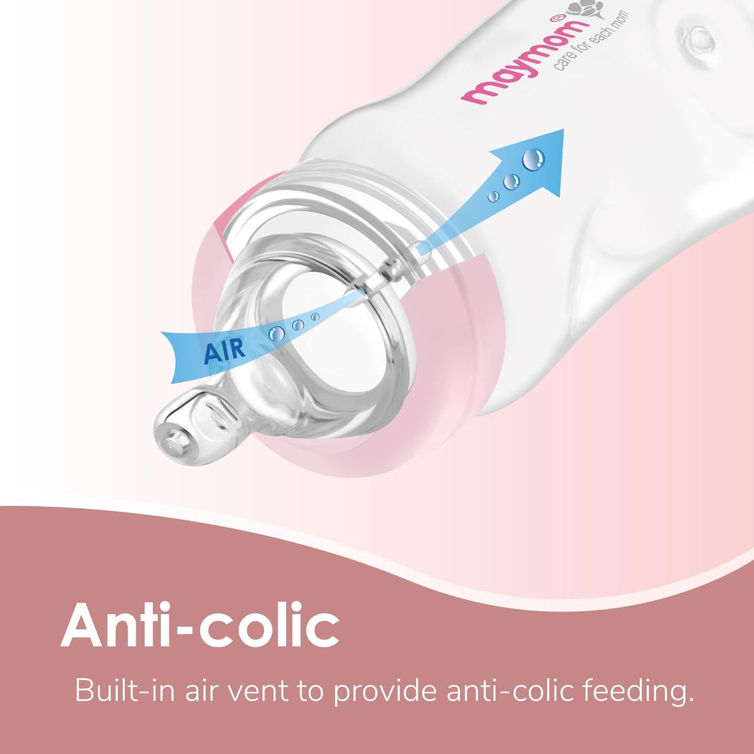 Botella de Almacenamiento de Leche Maymom 280mL Boca Ancha - 2 pcs