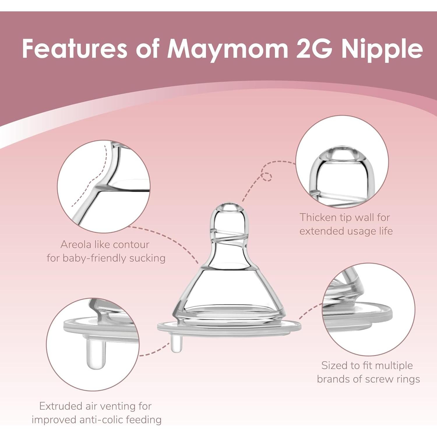 Botella de Almacenamiento de Leche Maymom 280mL Boca Ancha - 2 pcs