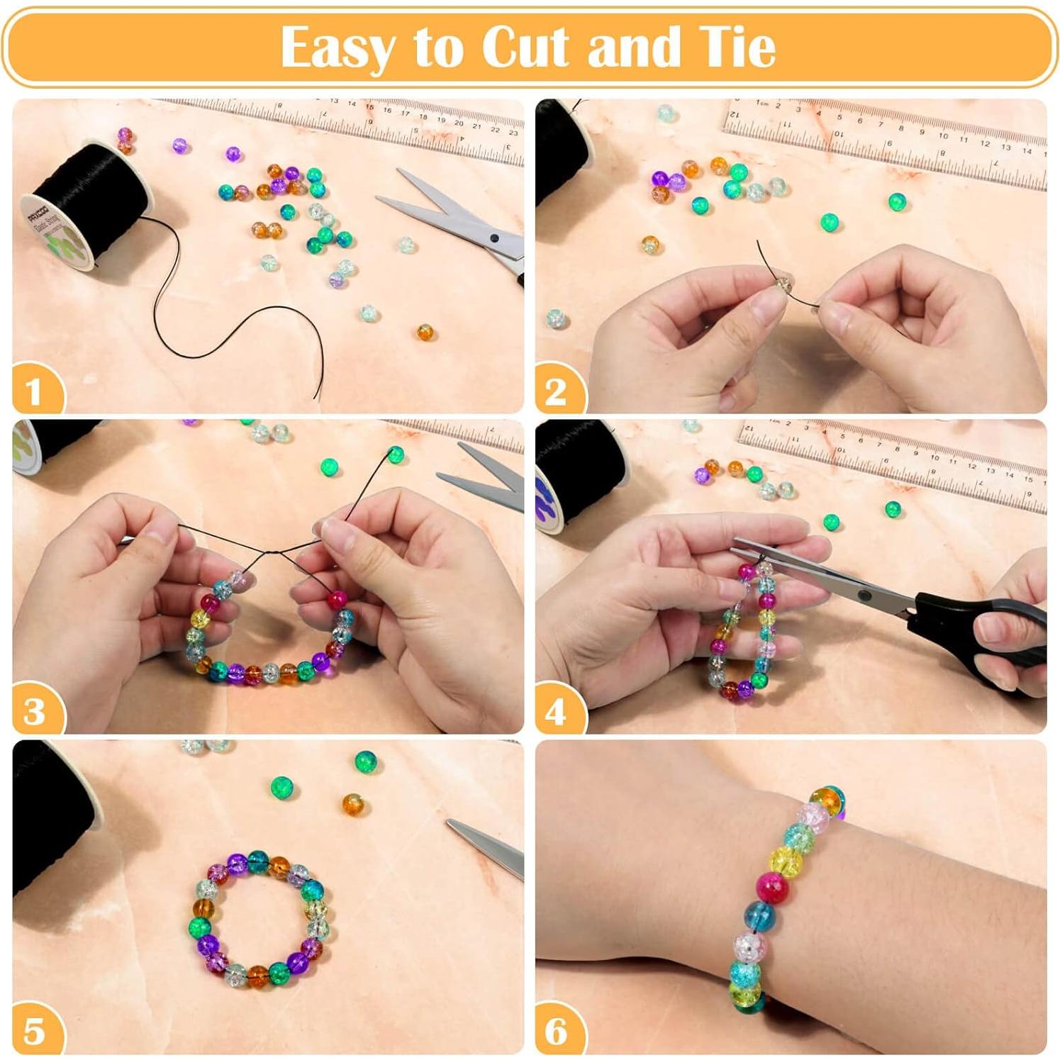 Cuerda Elástica Negra Paxcoo 99.7m 0.7mm para Joyería