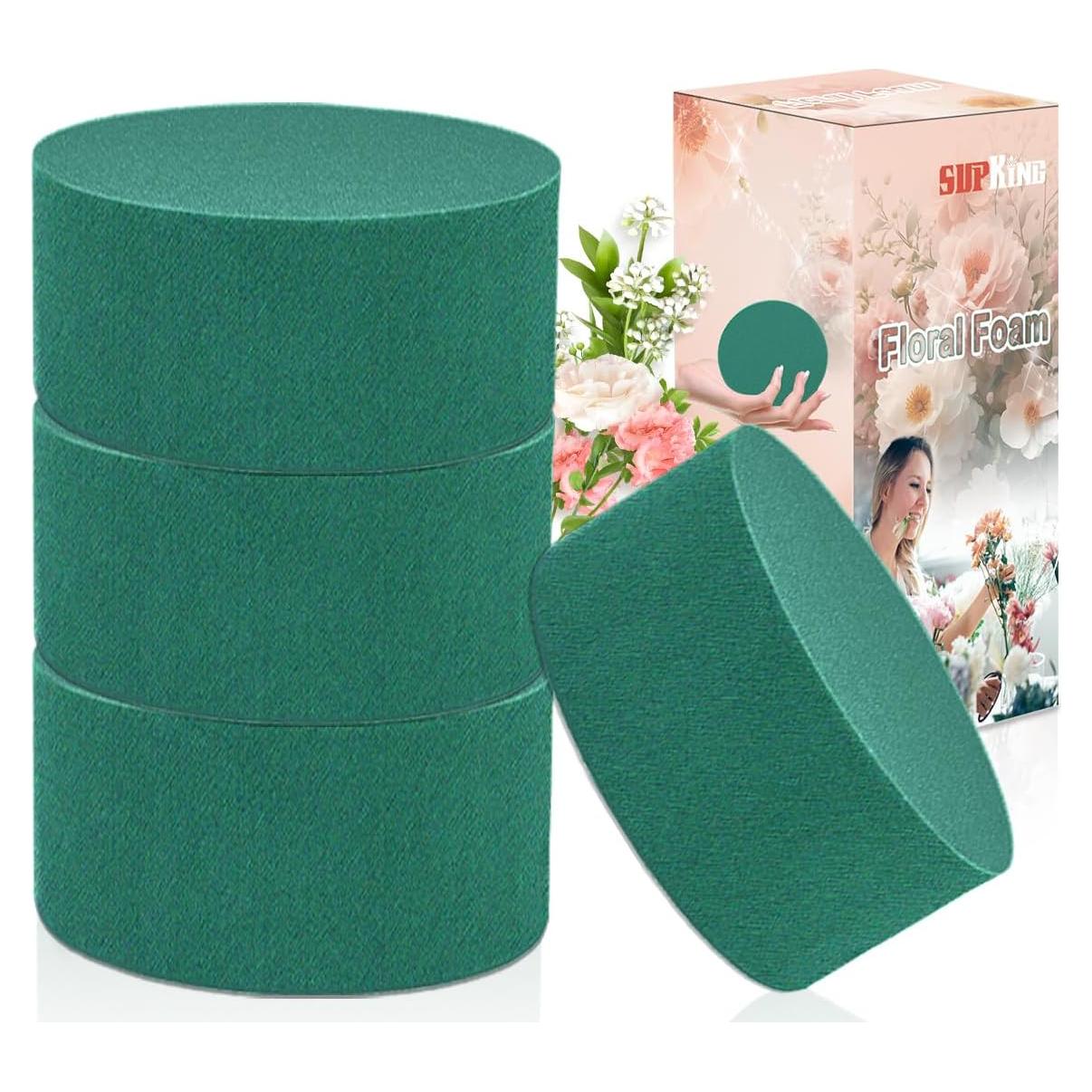 4 Bloques de Espuma Floral Redonda SUPKING 8 cm para Arreglos