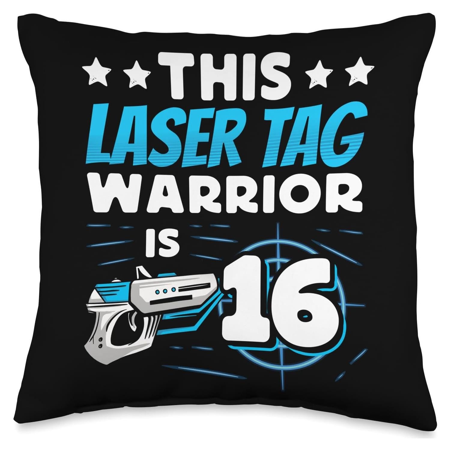 Cojín de Lanzamiento Laser Tag Cumpleaños 16 Cool Game Player
