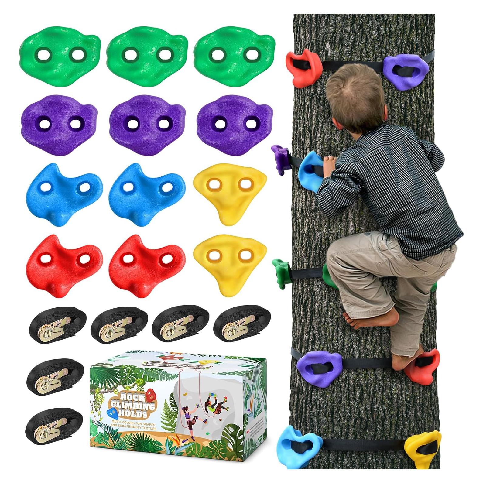 Agarraderas de Escalada TOPNEW para Árbol Ninja - 12 Piezas