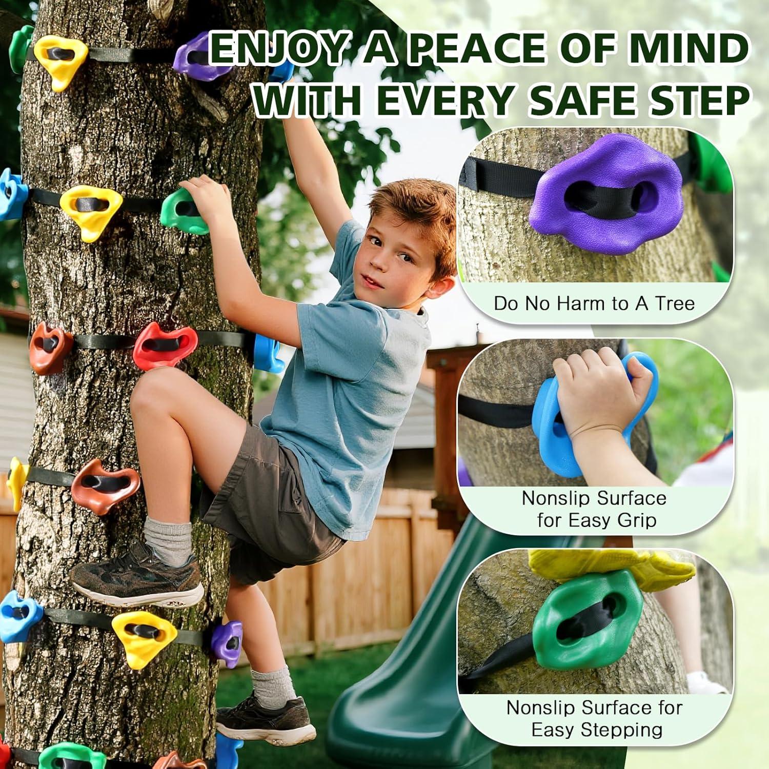 Agarraderas de Escalada TOPNEW para Árbol Ninja - 12 Piezas