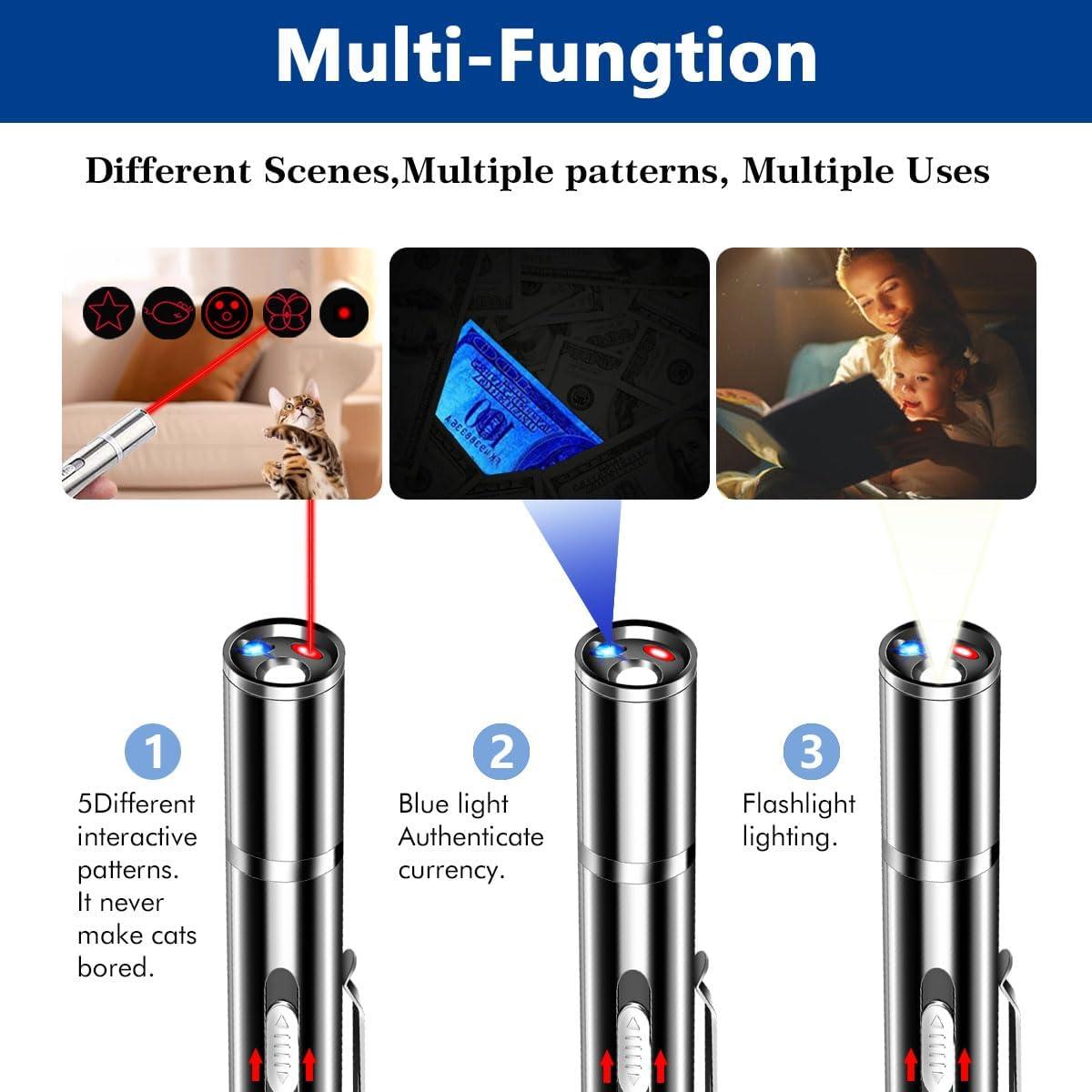 Puntero láser para gatos Yiwu 9127 con 3 modos y USB