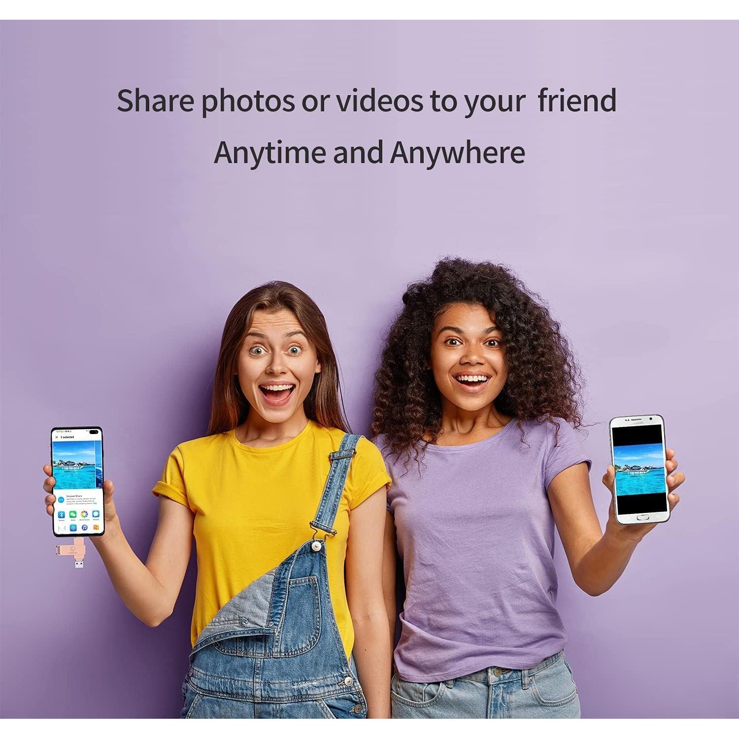 Unidad Flash USB C 128GB LANSLSY Alta Velocidad Rosa