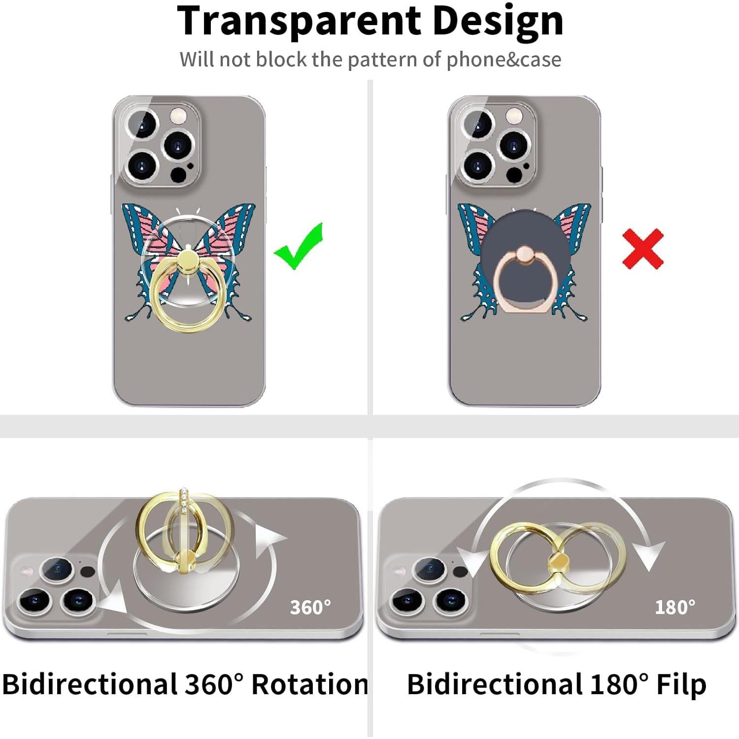 Anillo Soporte para Teléfono TACOMEGE CPGR-5GD Dorado 3.81cm
