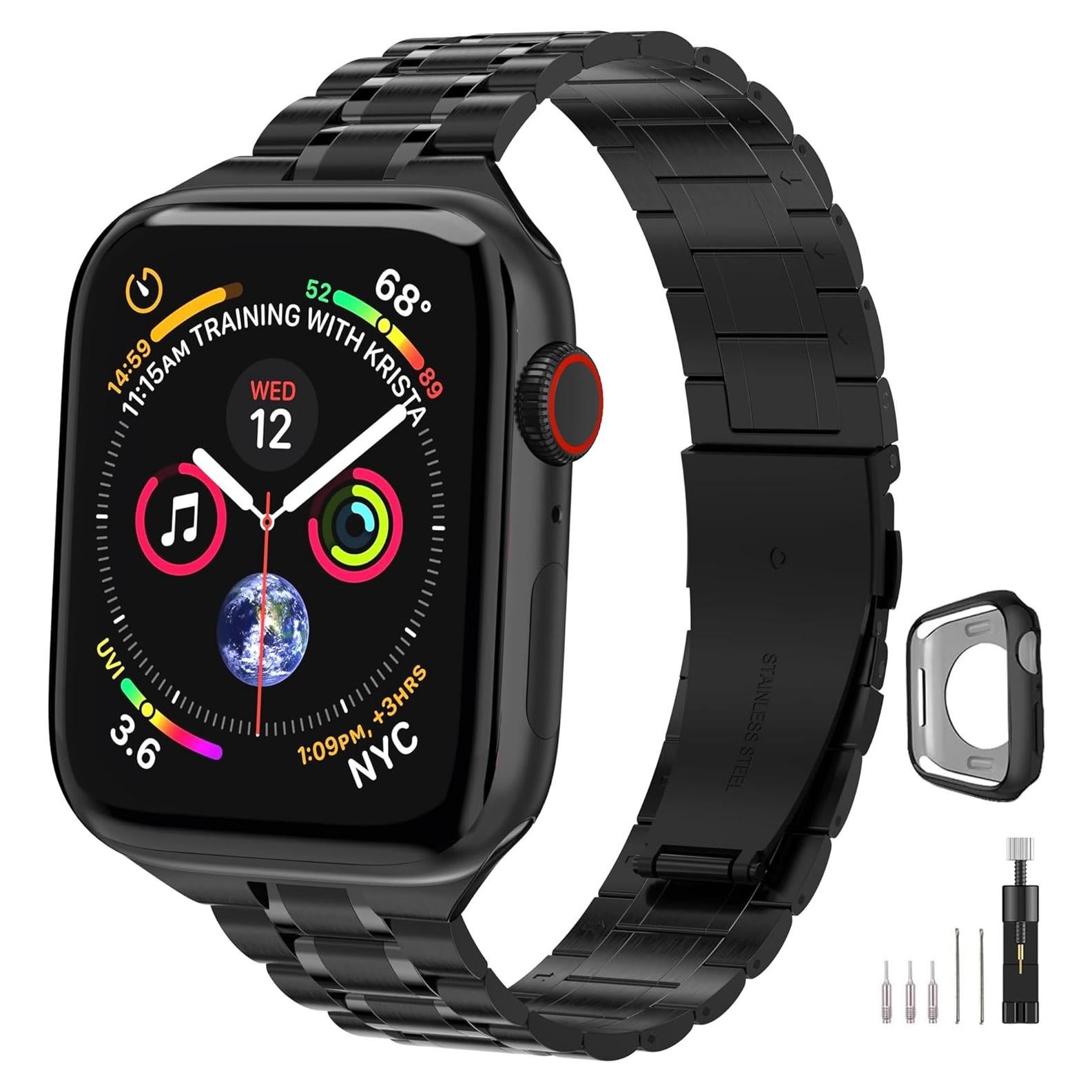 Banda de Metal Chuangshiji para Apple Watch 38mm 40mm 41mm - Negro