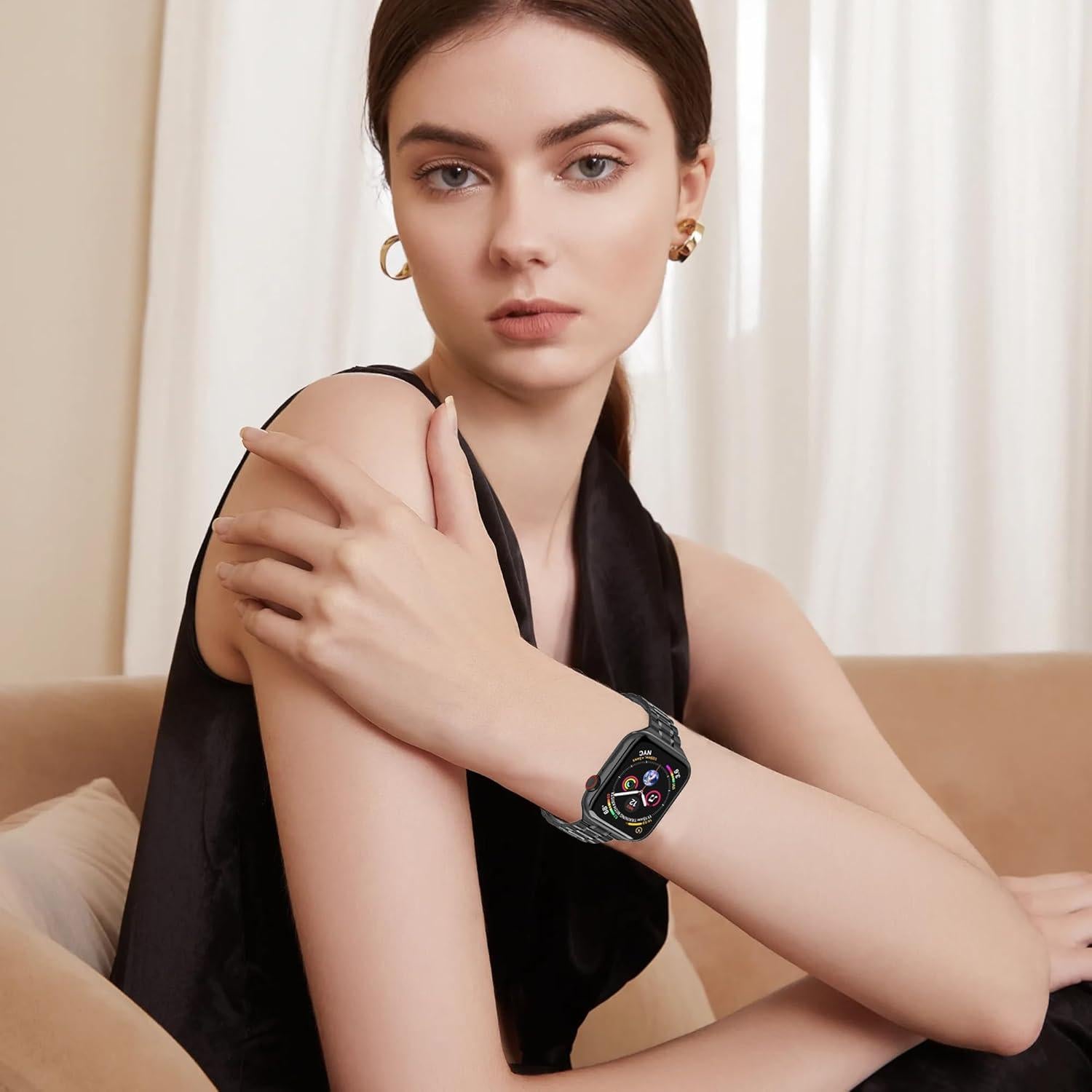 Banda de Metal Chuangshiji para Apple Watch 38mm 40mm 41mm - Negro