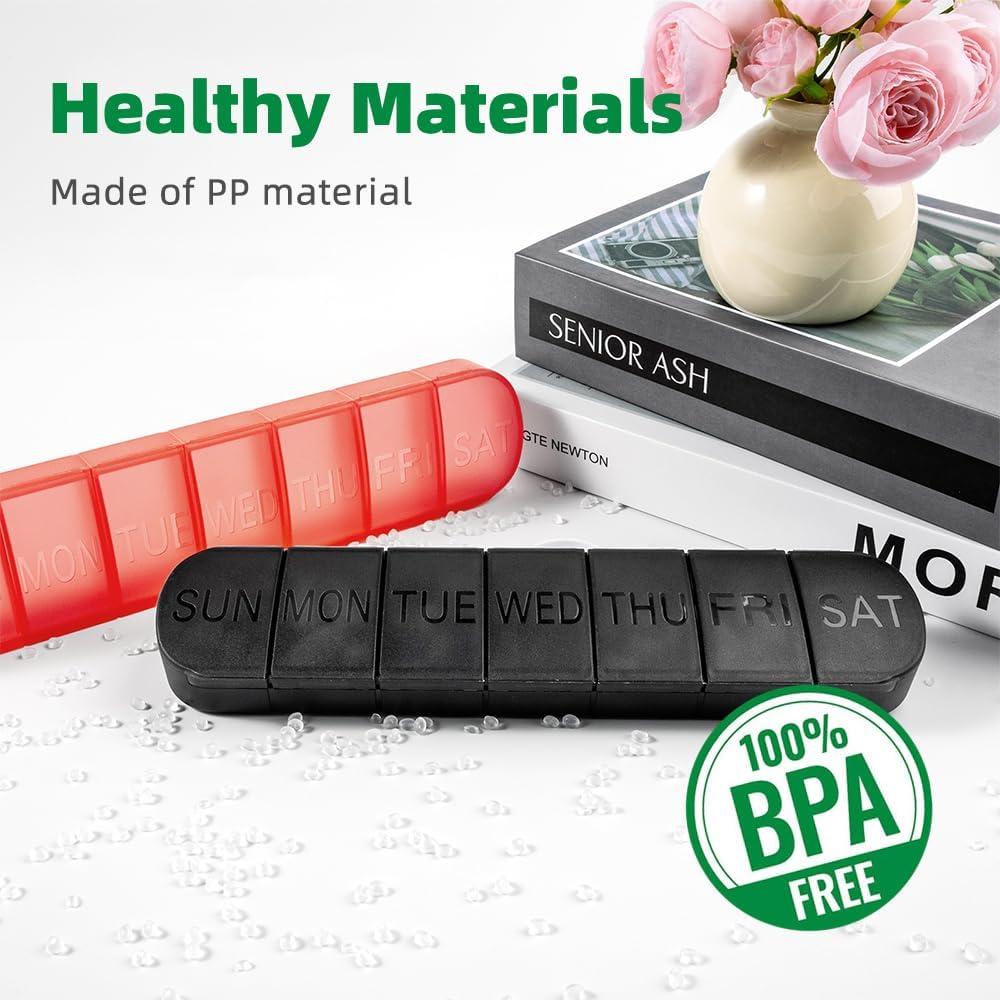 Organizador de Pastillas Semanal 2 PCS JUNIPLTER Negro