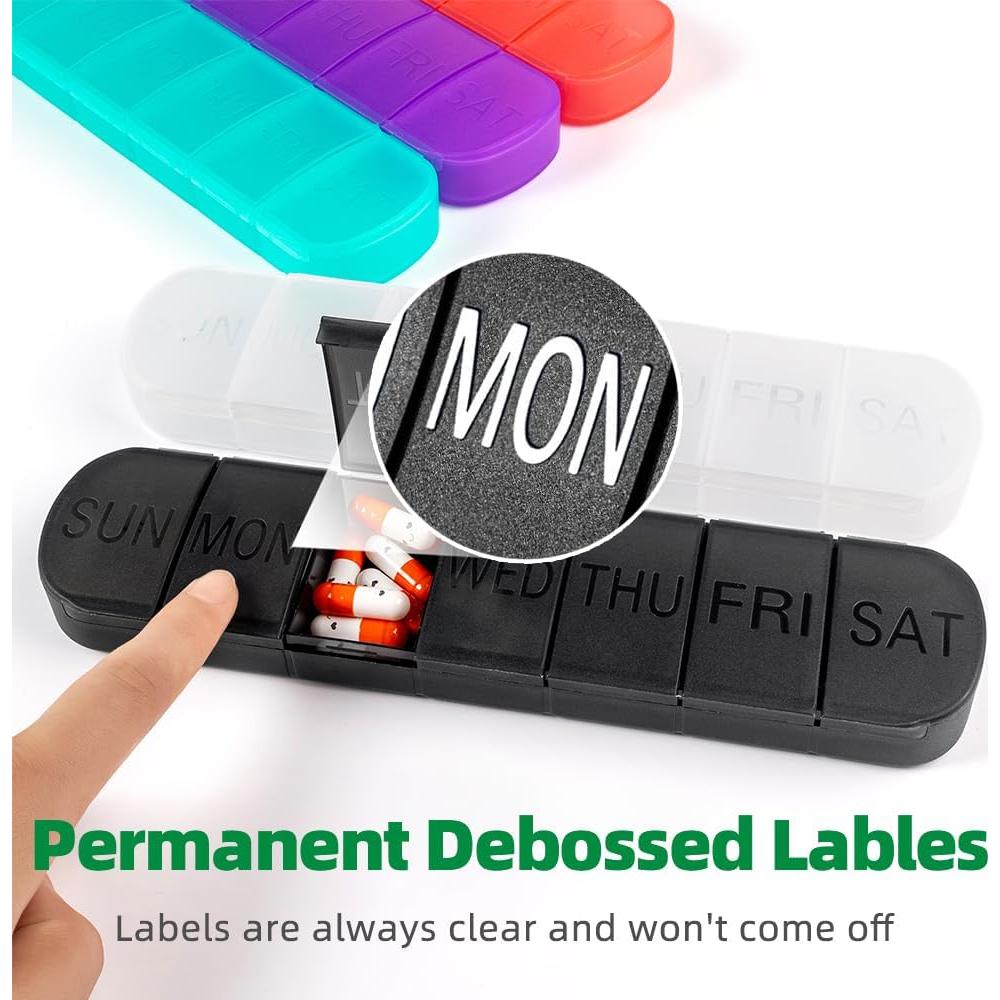 Organizador de Pastillas Semanal 2 PCS JUNIPLTER Negro