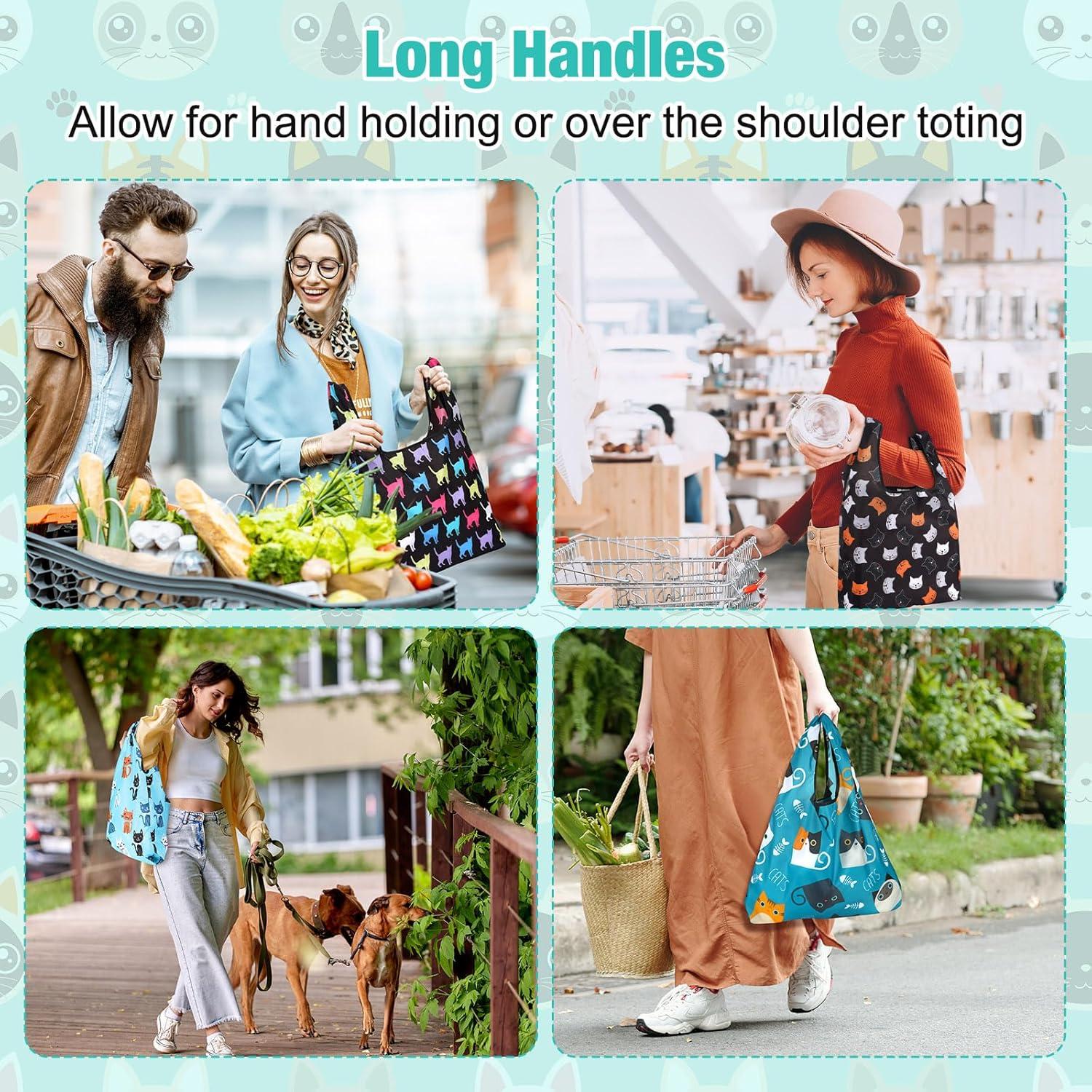 Juego de 12 Bolsas de Compras Reutilizables Gato Teenyyou