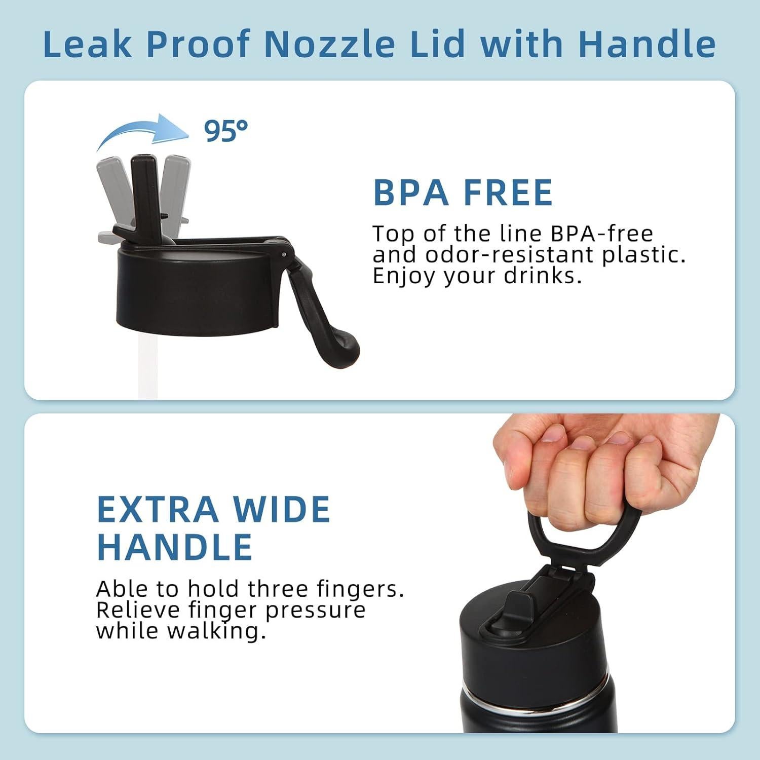 Botella de Agua Aislada Volhoply 450ml para Niños con Popote