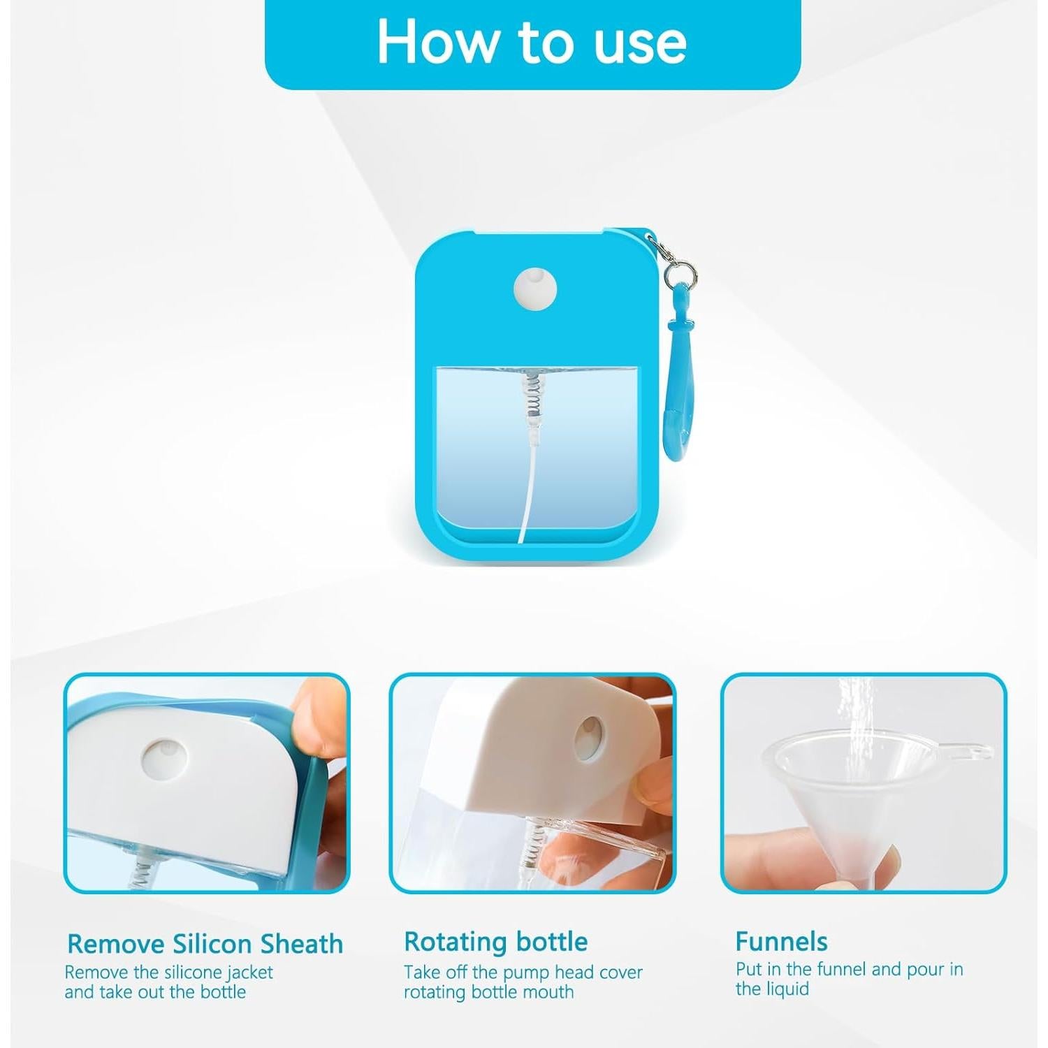 Set de 7 Botellas Spray Reutilizables YOKAMIRA 38ml con Funda