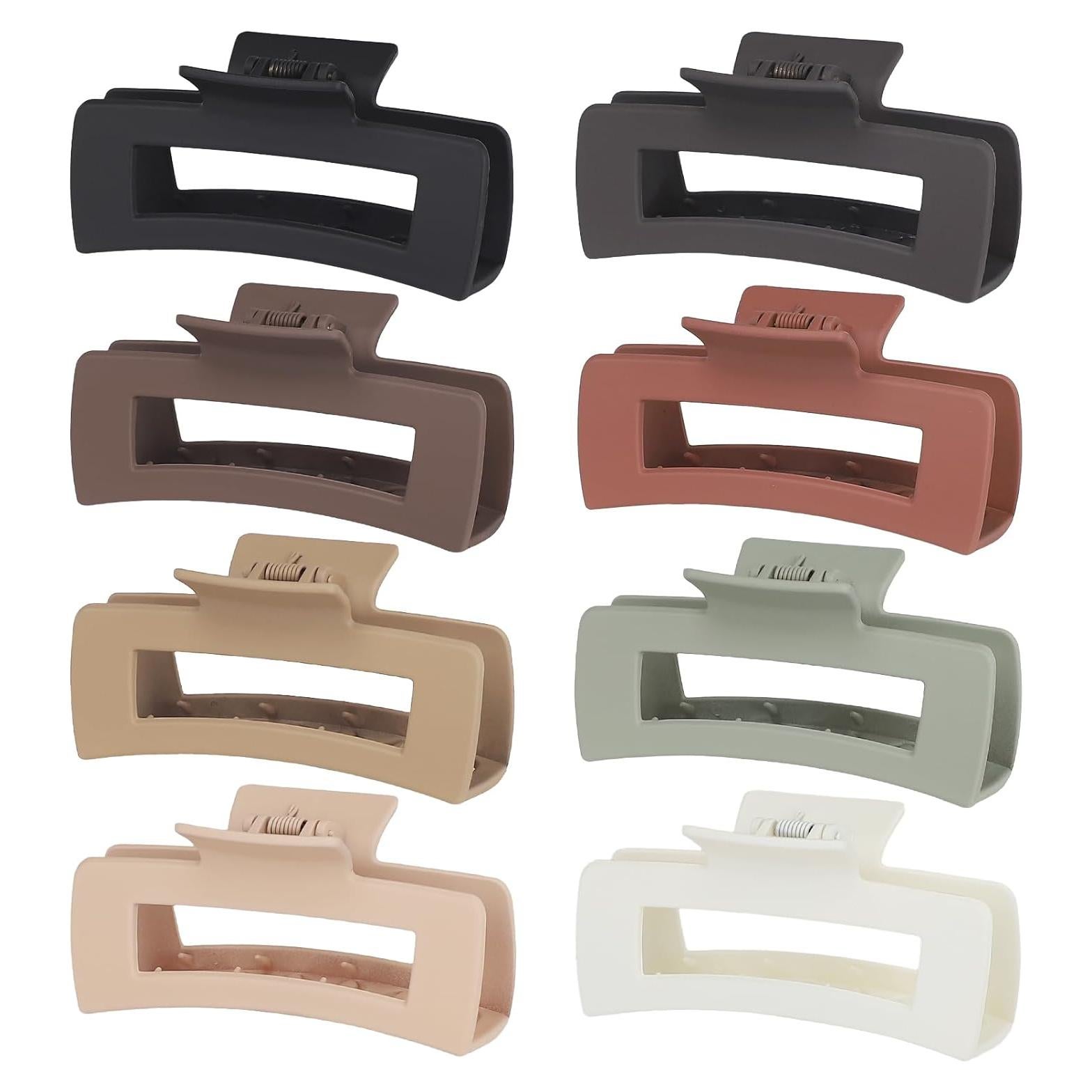 Clips de Cabello Grande CHANDAT 10.4 cm 8 Pzs Diseño Cuadrado