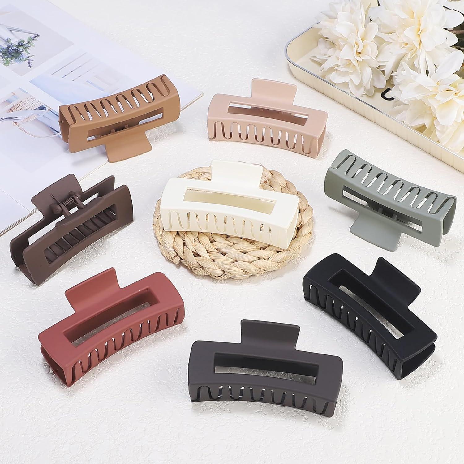 Clips de Cabello Grande CHANDAT 10.4 cm 8 Pzs Diseño Cuadrado