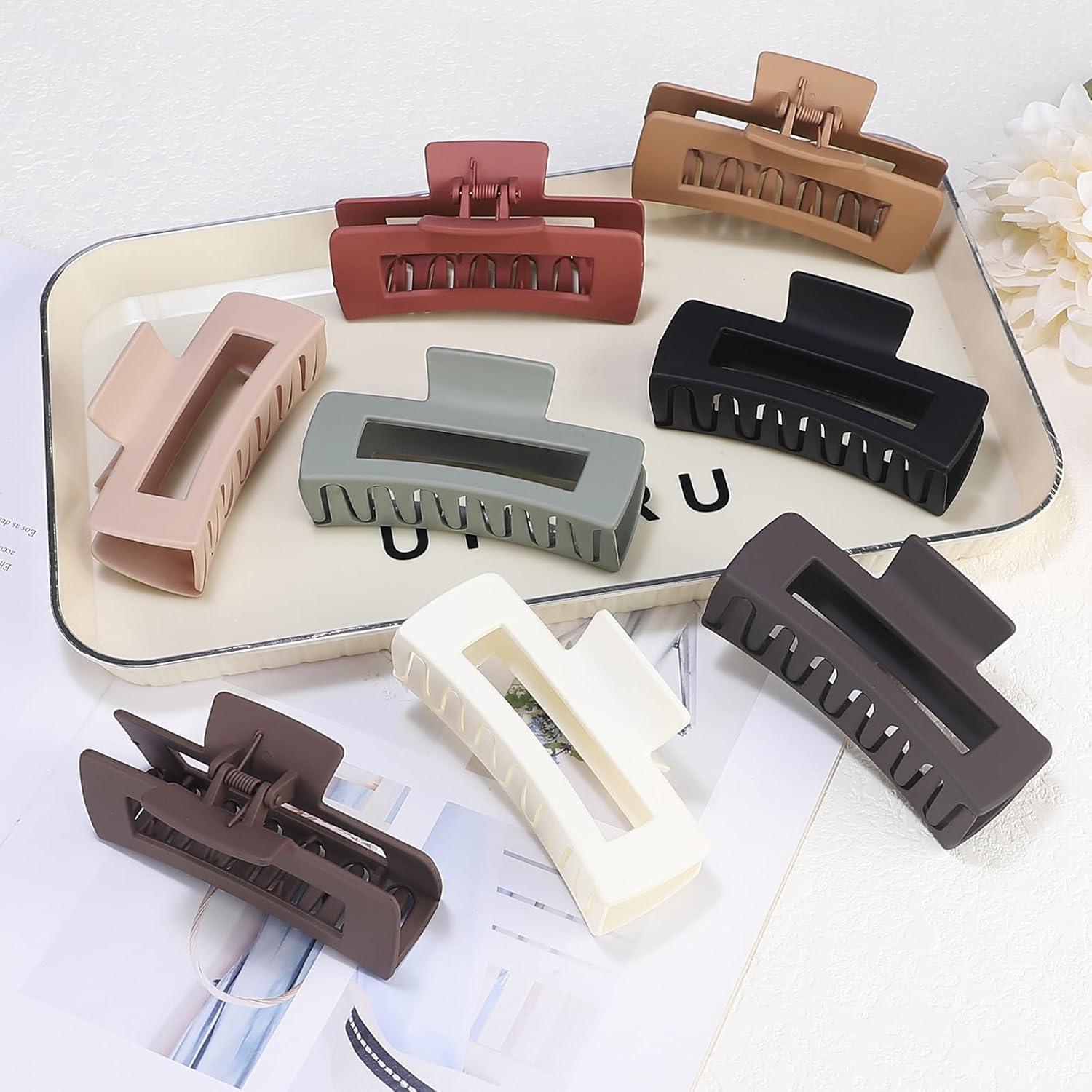 Clips de Cabello Grande CHANDAT 10.4 cm 8 Pzs Diseño Cuadrado