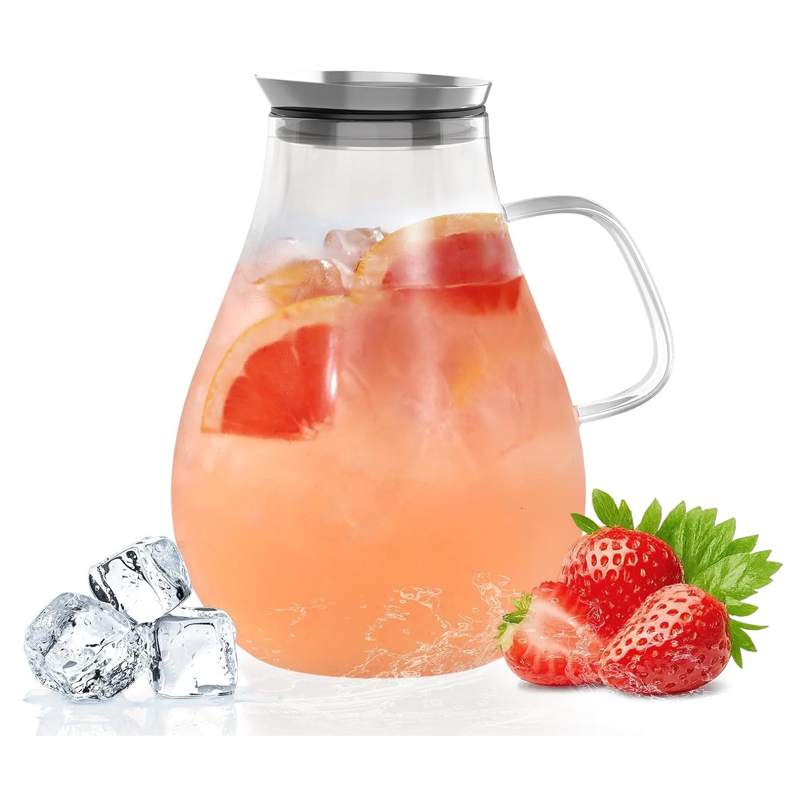 Jarra de vidrio WARMSIMPLE 1.5L con tapa y pico a prueba de fugas