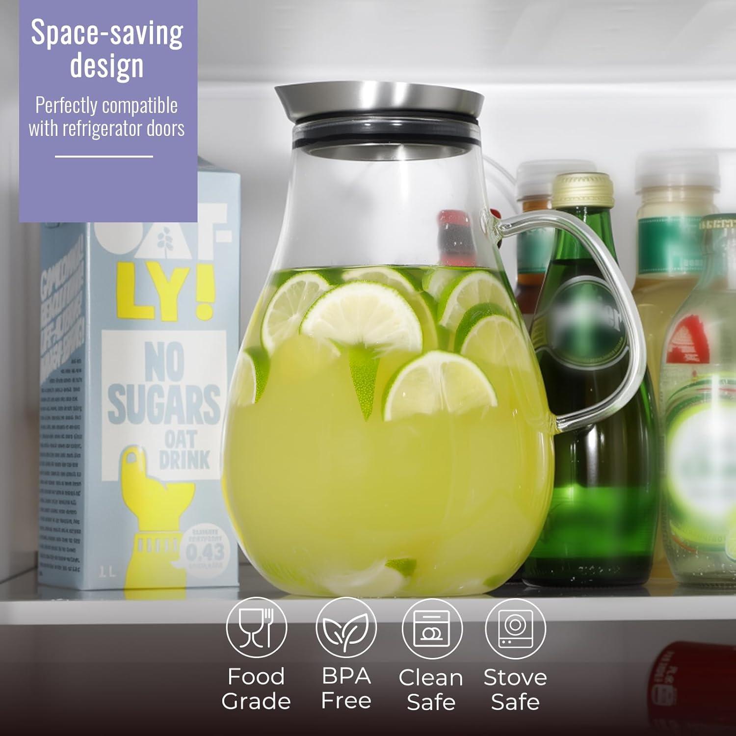 Jarra de vidrio WARMSIMPLE 1.5L con tapa y pico a prueba de fugas