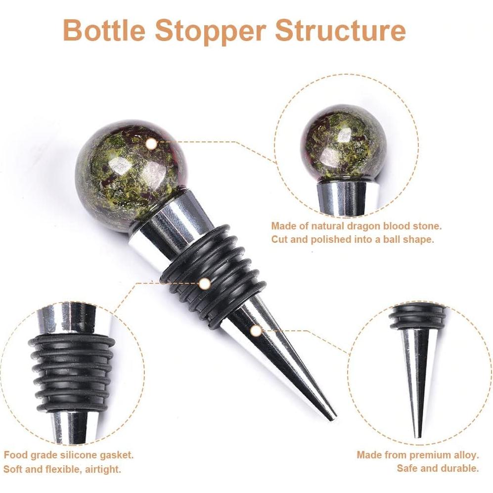 Tapón de Vino de Cristal JIC Gem - Piedra de Sangre de Dragón