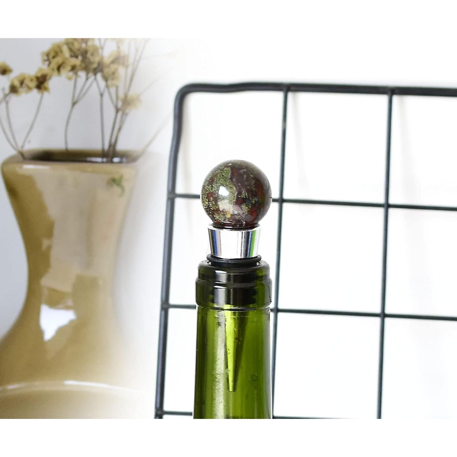 Tapón de Vino de Cristal JIC Gem - Piedra de Sangre de Dragón