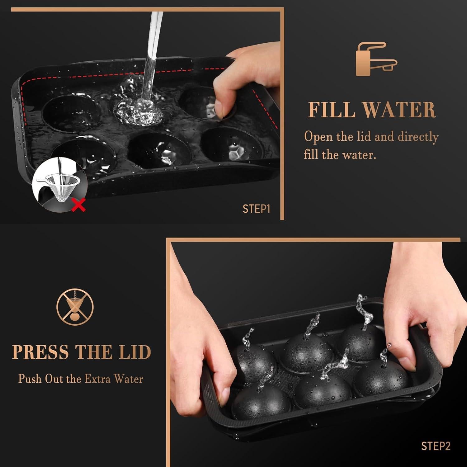 Bandeja de Hielo Redonda ICEXXP 2.2'' (5.6 cm) con Tapa