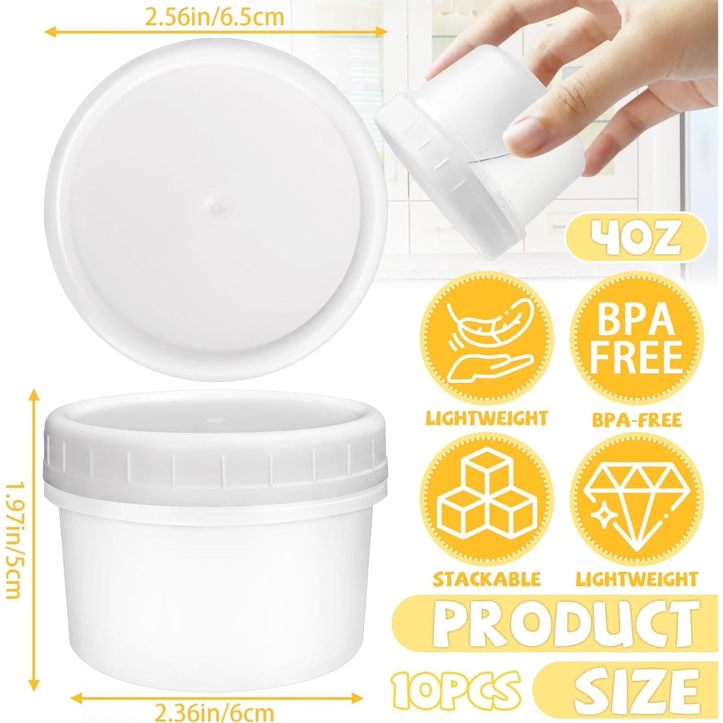 Paquete de 10 Contenedores Plásticos ISUSSER 118ml con Tapas