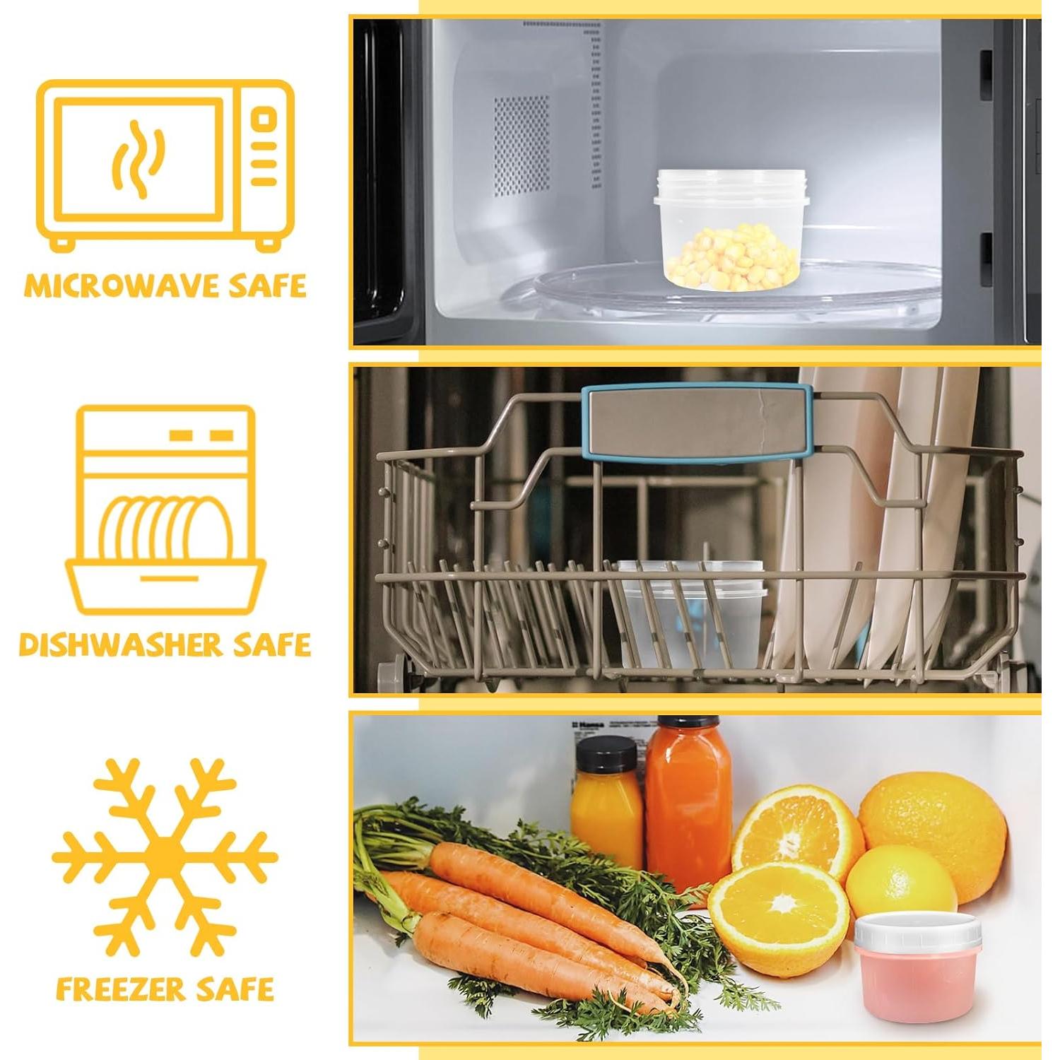 Paquete de 10 Contenedores Plásticos ISUSSER 118ml con Tapas