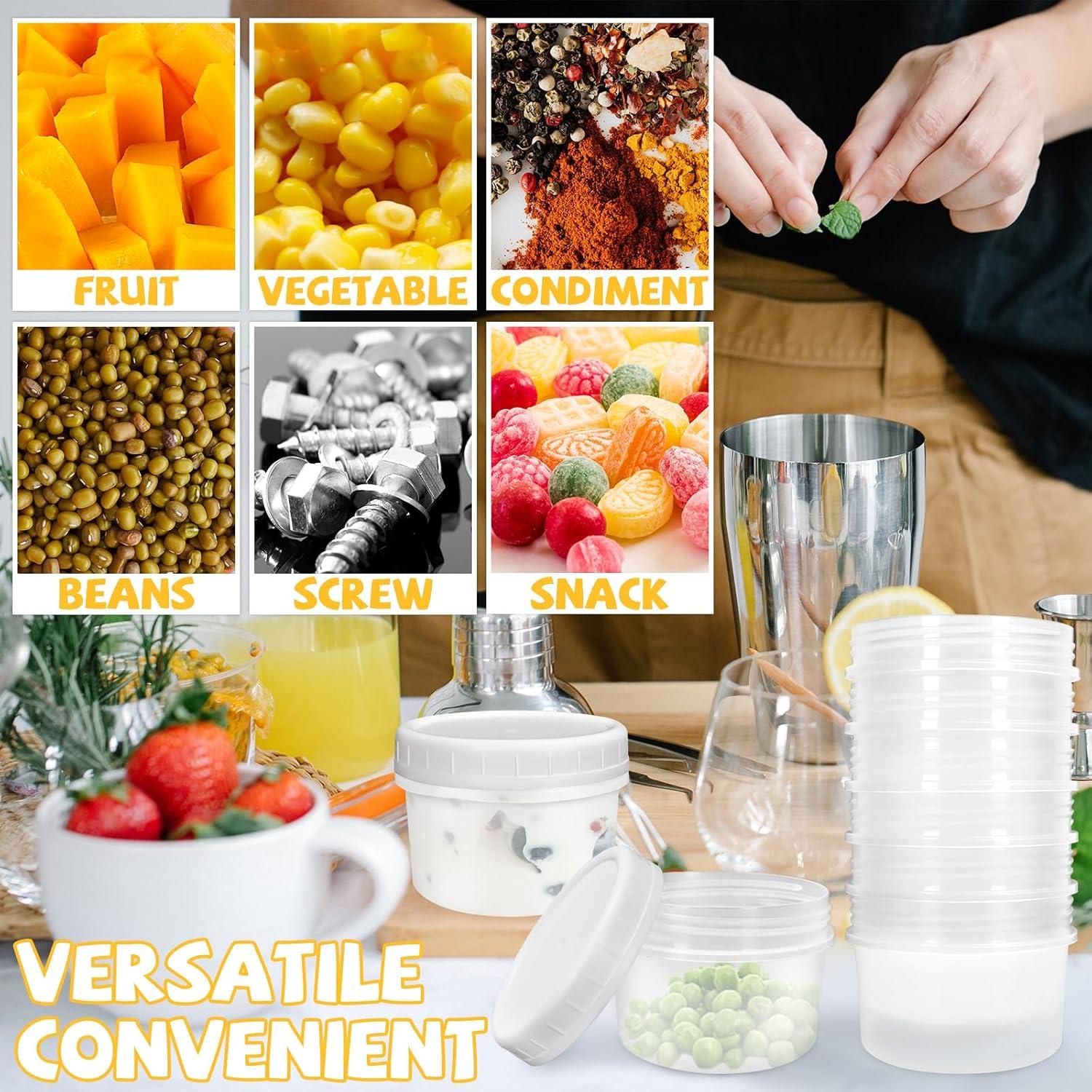 Paquete de 10 Contenedores Plásticos ISUSSER 118ml con Tapas