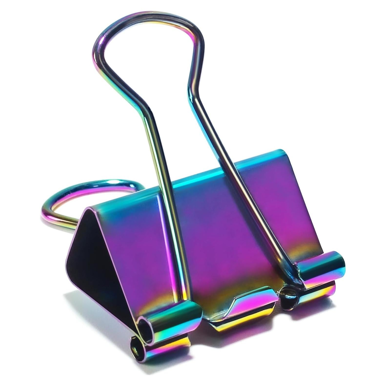 10 Clips de Papel Arcoíris QUJUFIND 19mm para Oficina