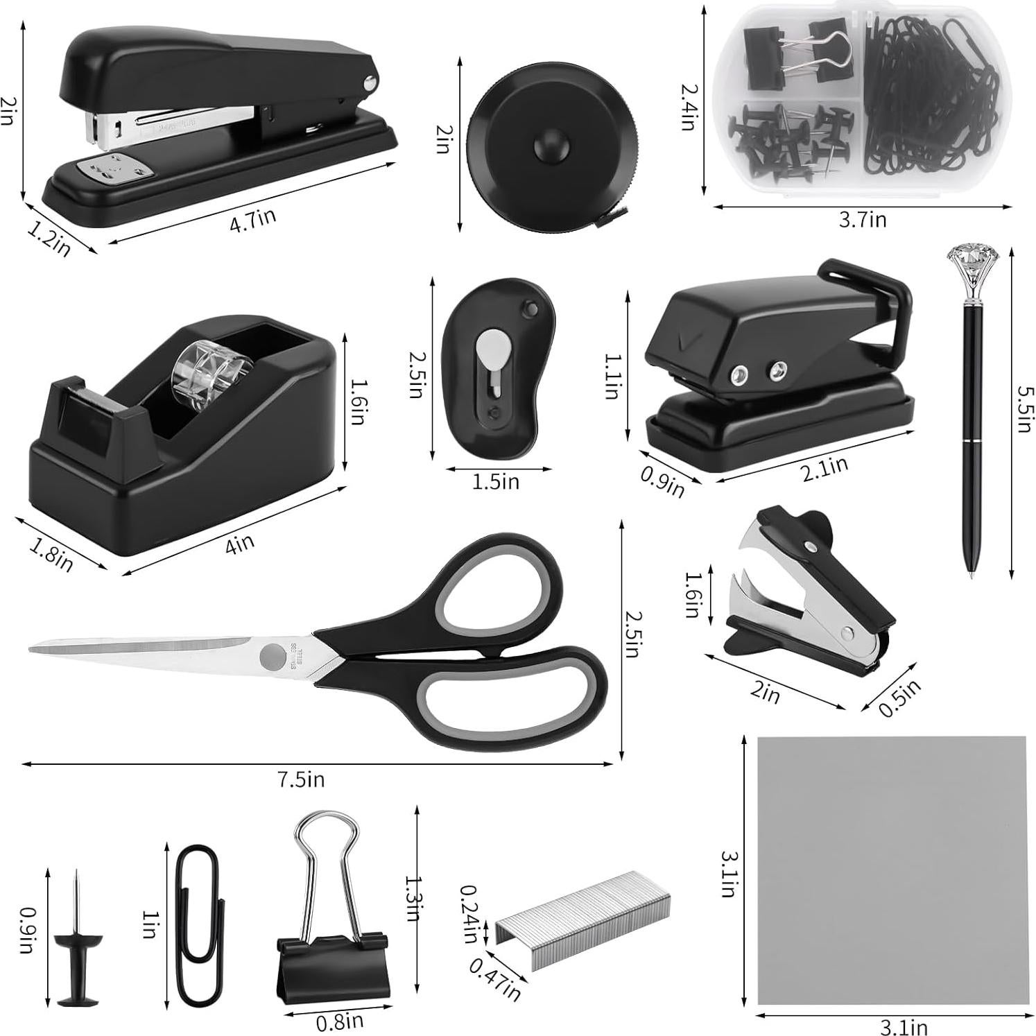 Kit de Accesorios de Escritorio Kogcmeetl Negro 12 Piezas