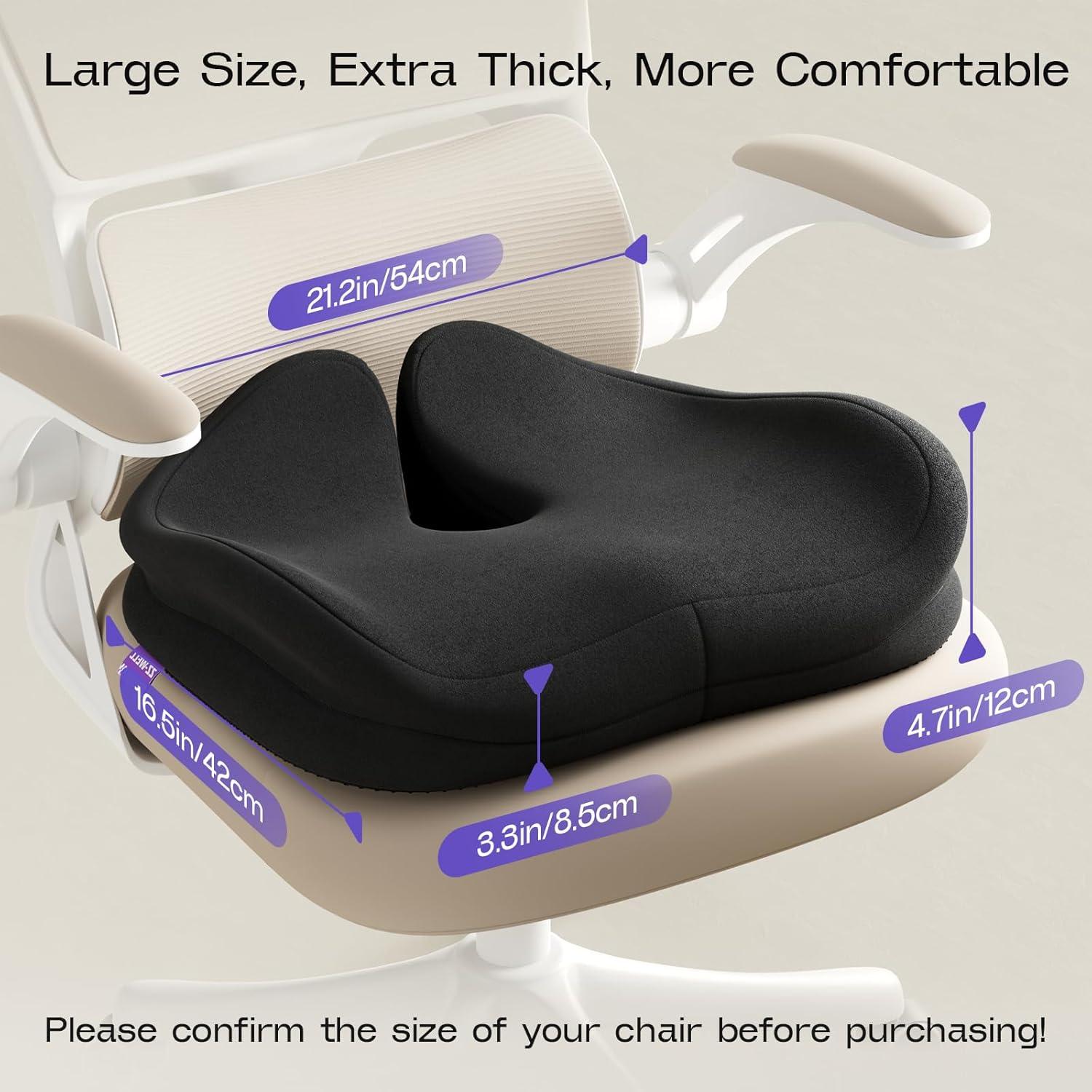 Cojín de Espuma Viscoelástica ZZ-WELL para Silla de Oficina XL